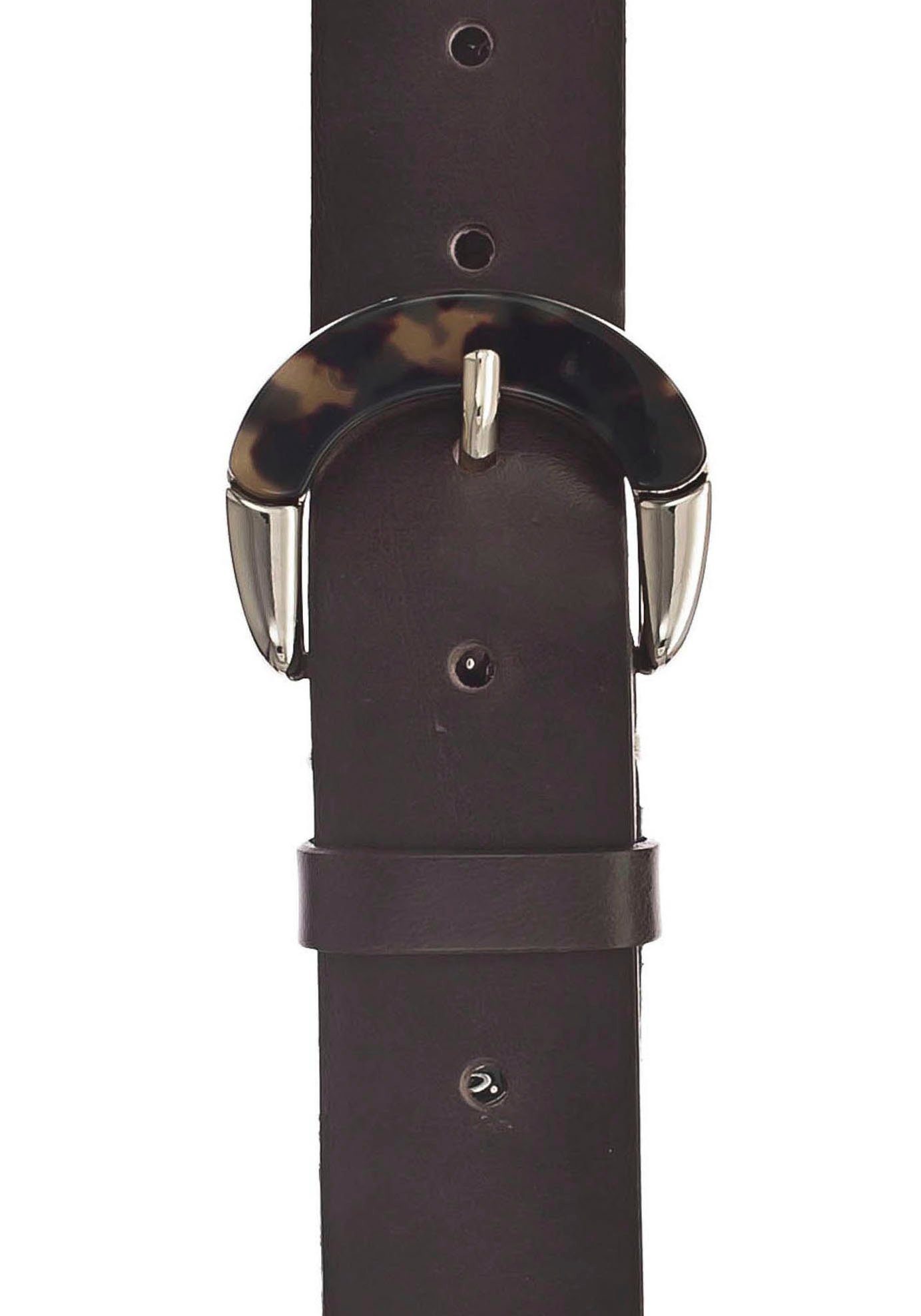Animal-Design dunkelbraun mit Schließe Ledergürtel b.belt