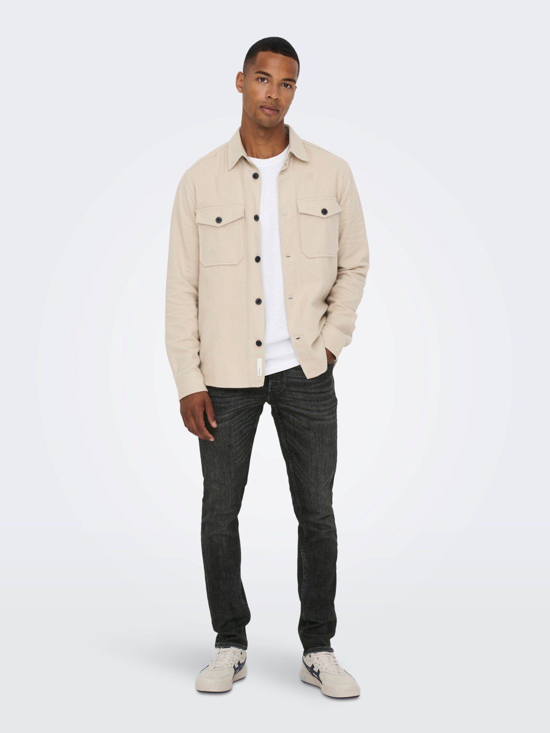 Only & Sons Herren Jeans ONSLOOM SLIM GREY 3227 - Slim Fit - Grau - Grey De günstig online kaufen