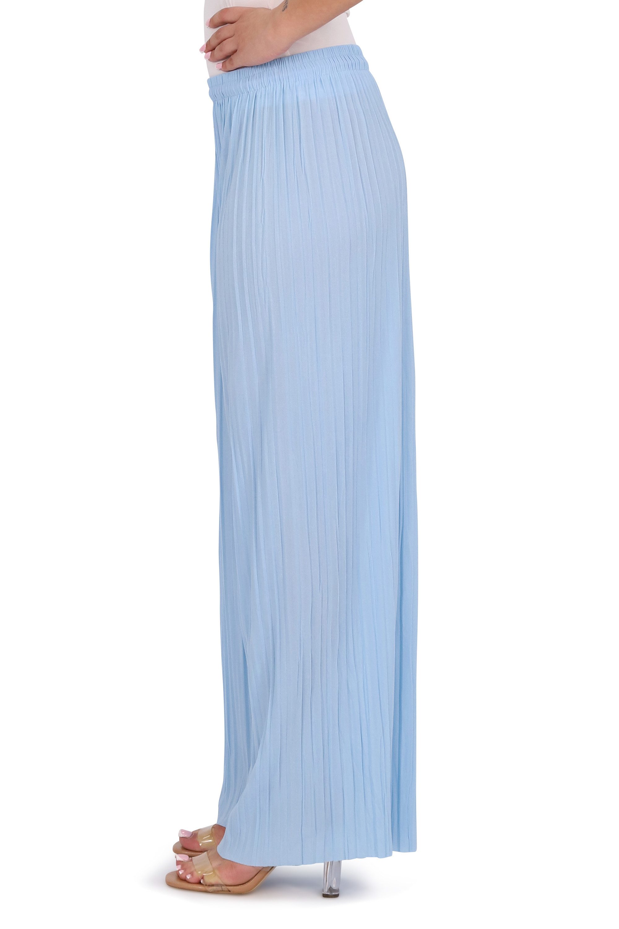 malito more than fashion Palazzohose Damen Plissee-Hose 883 Plissee Schlupfhose mit elastischem Bund 883