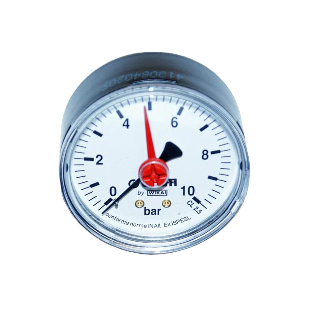 Caleffi Wasser-Druckminderer Kunststoff Manometer 1/4 Zoll 0-10 bar Ø 60 mm Anschluss hinten