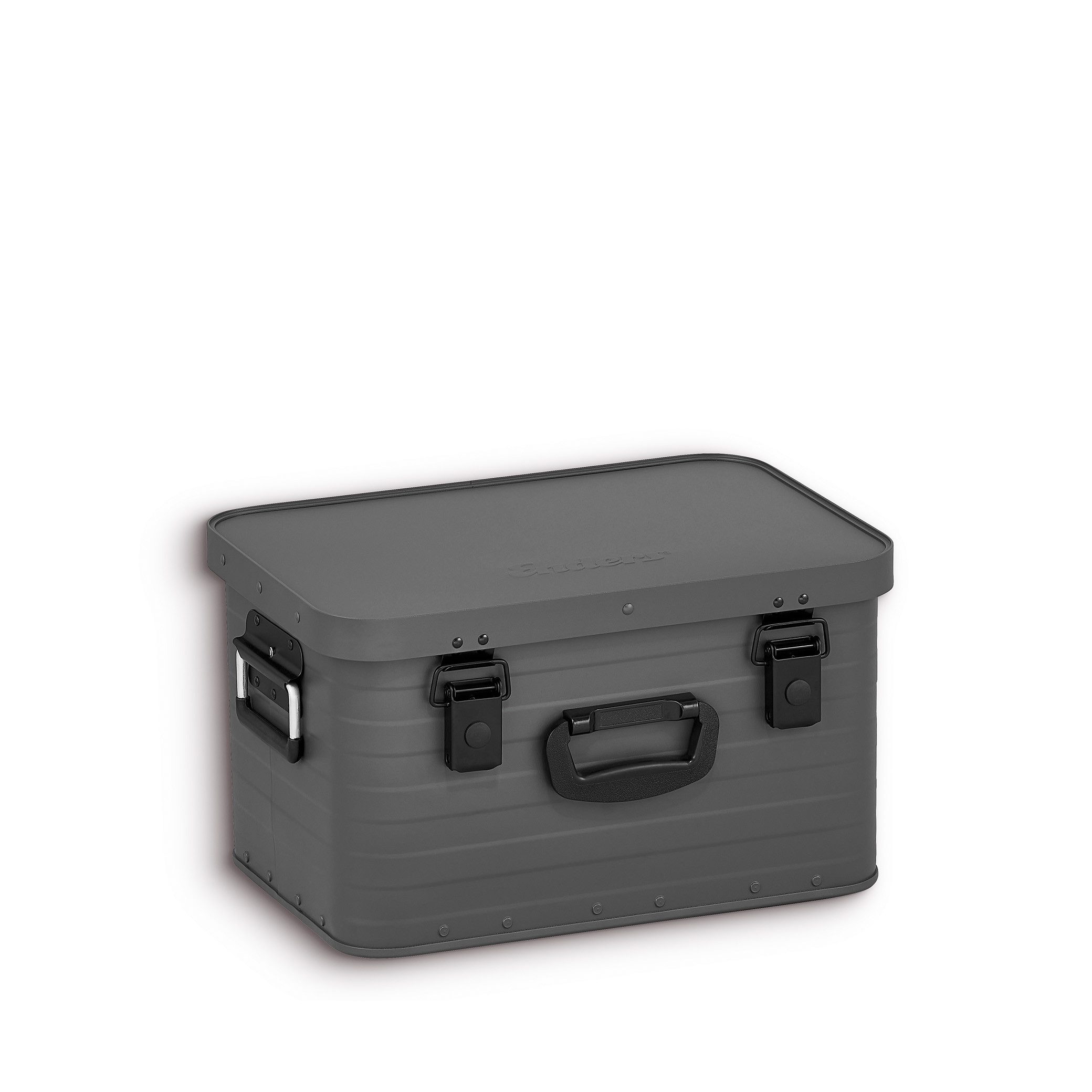 Enders® Aufbewahrungsbox Alubox 2er Set 29+63 Liter Grau mit Schloss, Alukiste Transportbox Lagerbox Alukoffer Metallkiste Alubox