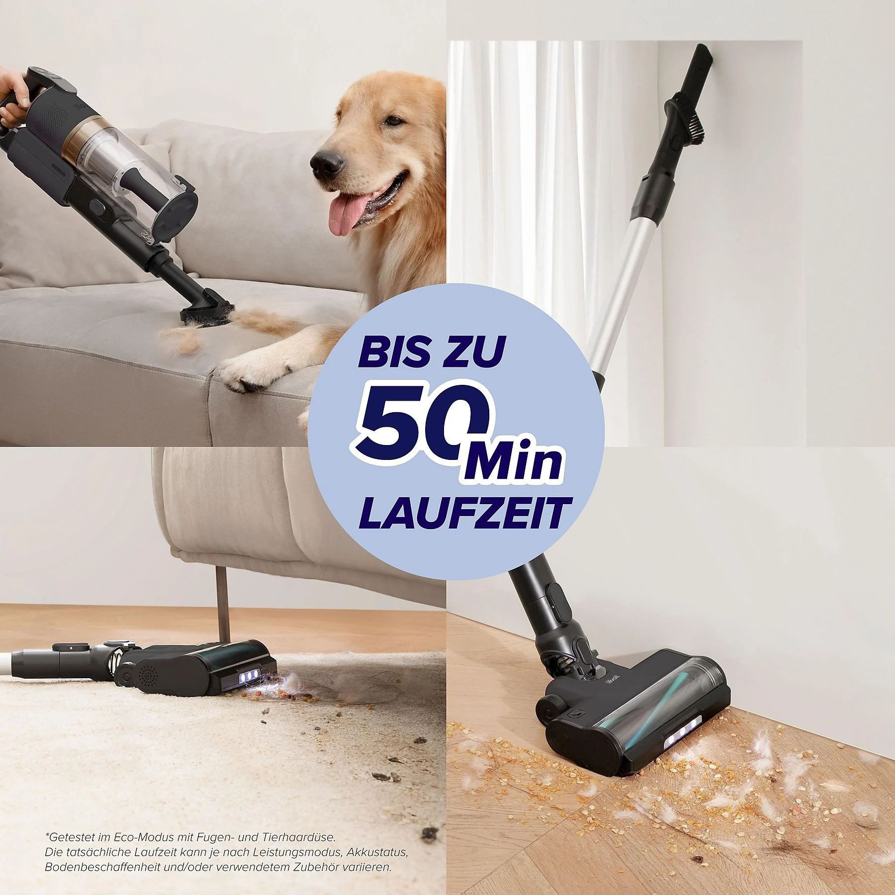 Levoit Akku-Bodenstaubsauger LVAC-200, 180 W, beutellos, 99,9% Filtration, Anti-Tangle, bis zu 50 Minuten