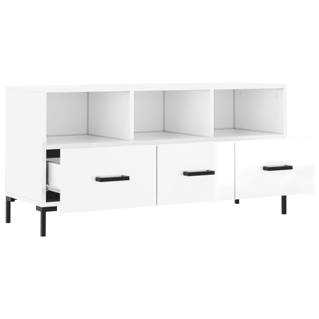 (1-St) Hochglanz-Weiß vidaXL cm TV-Schrank TV-Schrank Holzwerkstoff 102x36x50