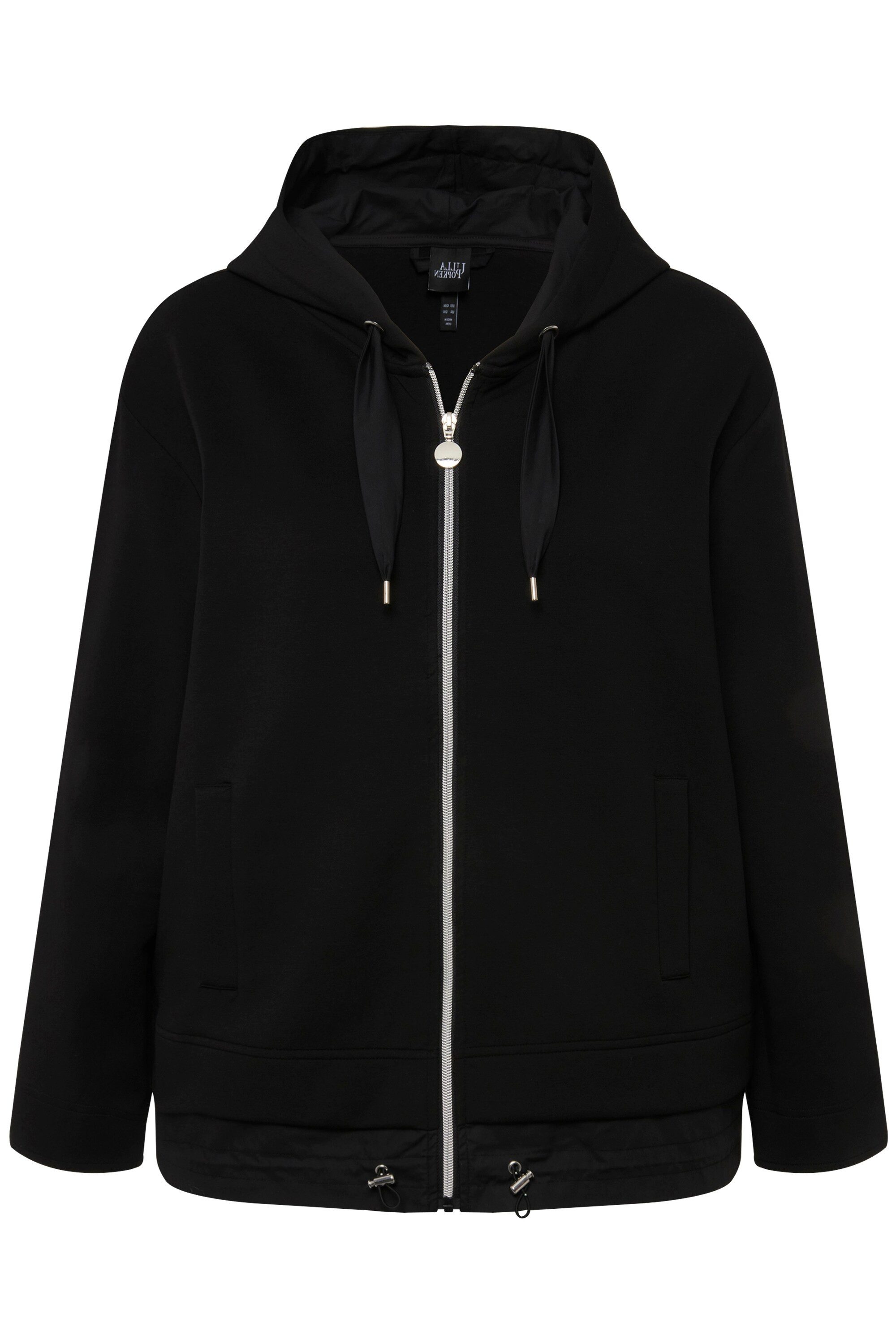 Ulla Popken Sommerjacke Kapuzenjacke Bindeband doppelter Saum günstig online kaufen