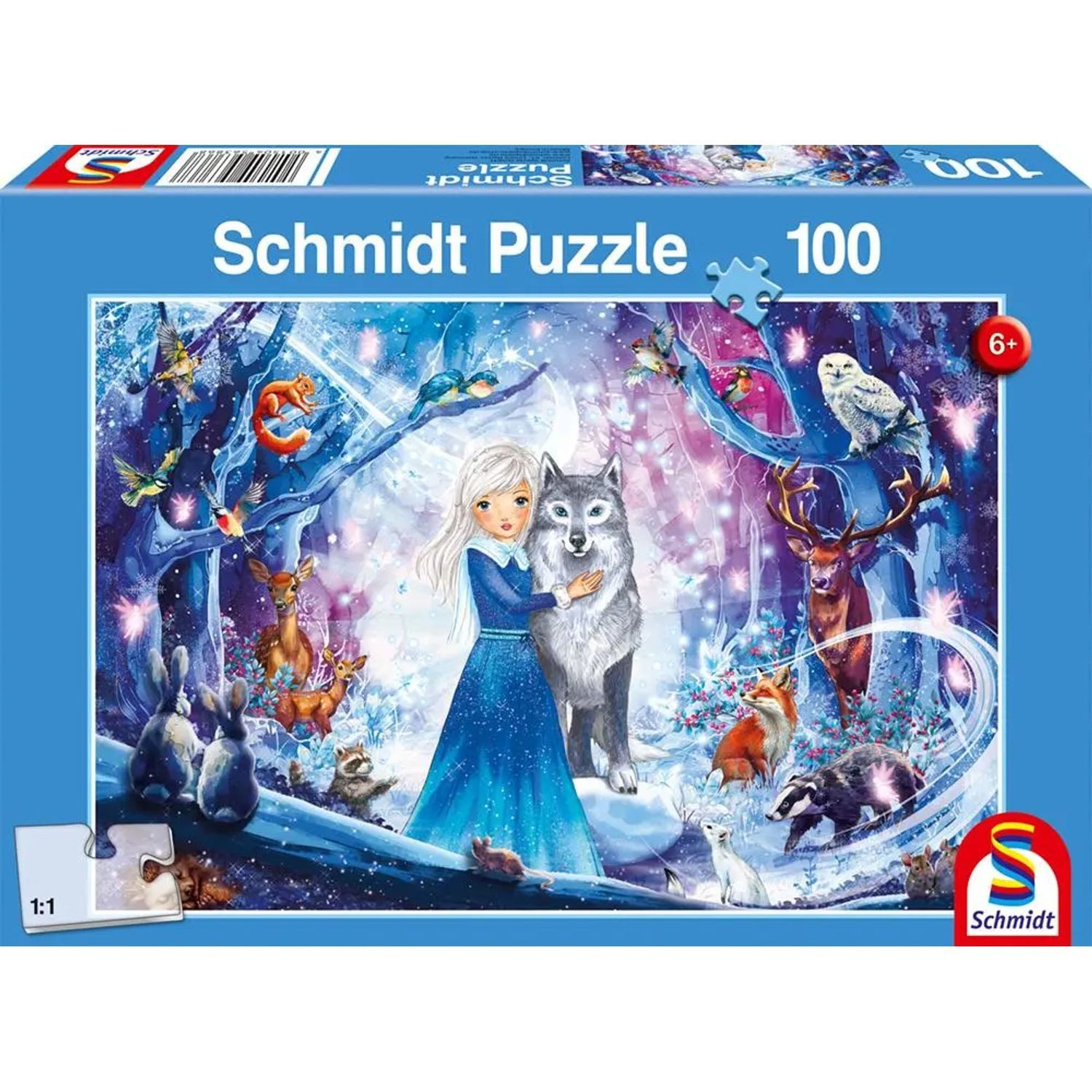 Schmidt Spiele Puzzle Prinzessin im Winterwald, 100 Puzzleteile