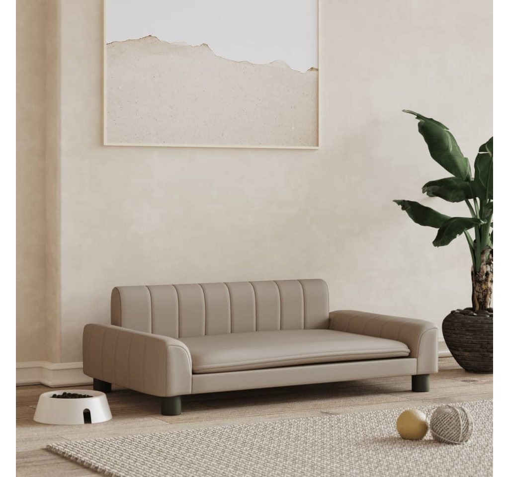 Thumbnail - vidaXL Hundekorb Hundebett Cappuccino-Braun 90x53x30 cm Kunstleder Körbchen Hundesofa