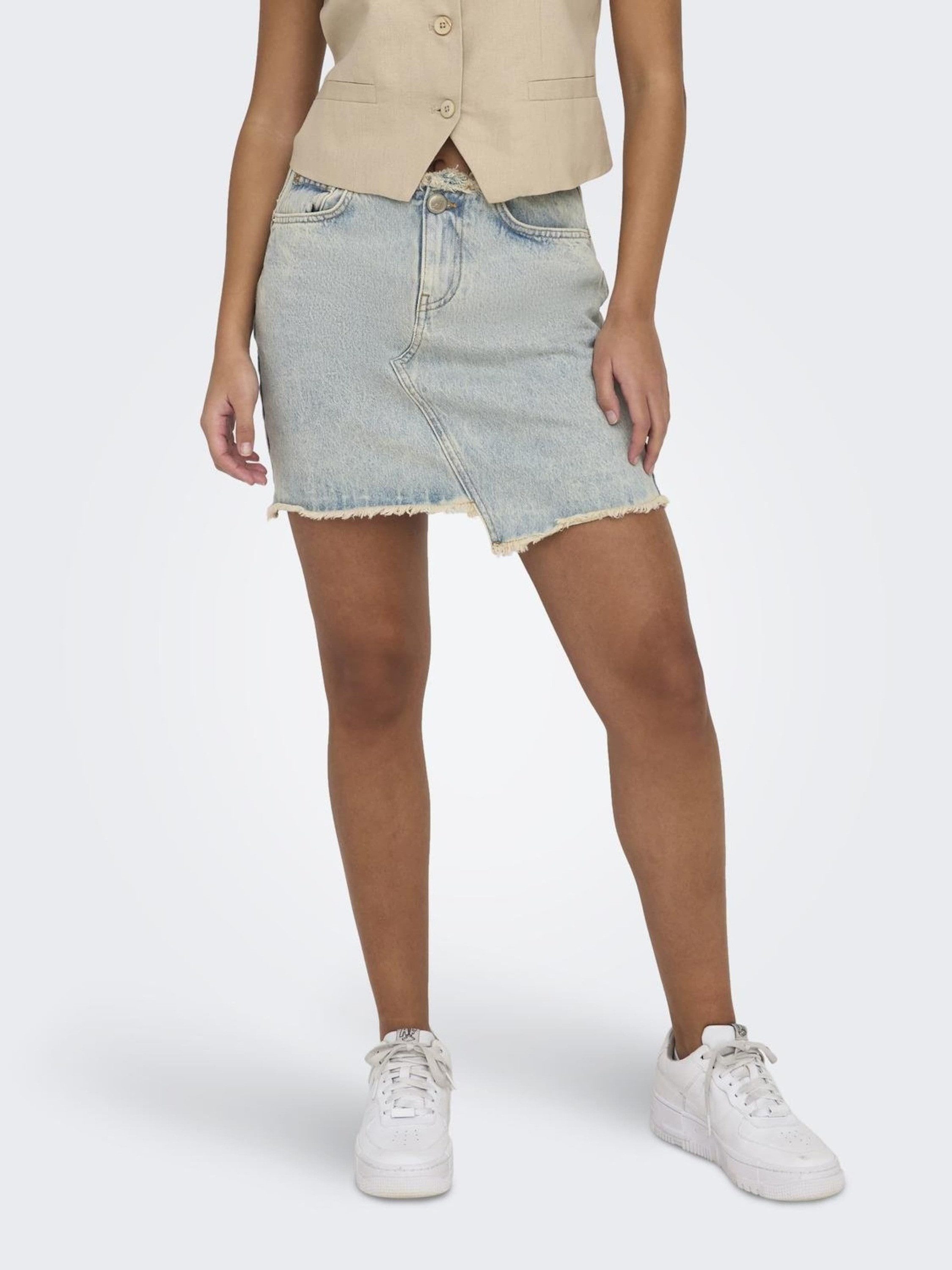 ONLY Jeansrock Khloe (1-tlg) Fransen günstig online kaufen