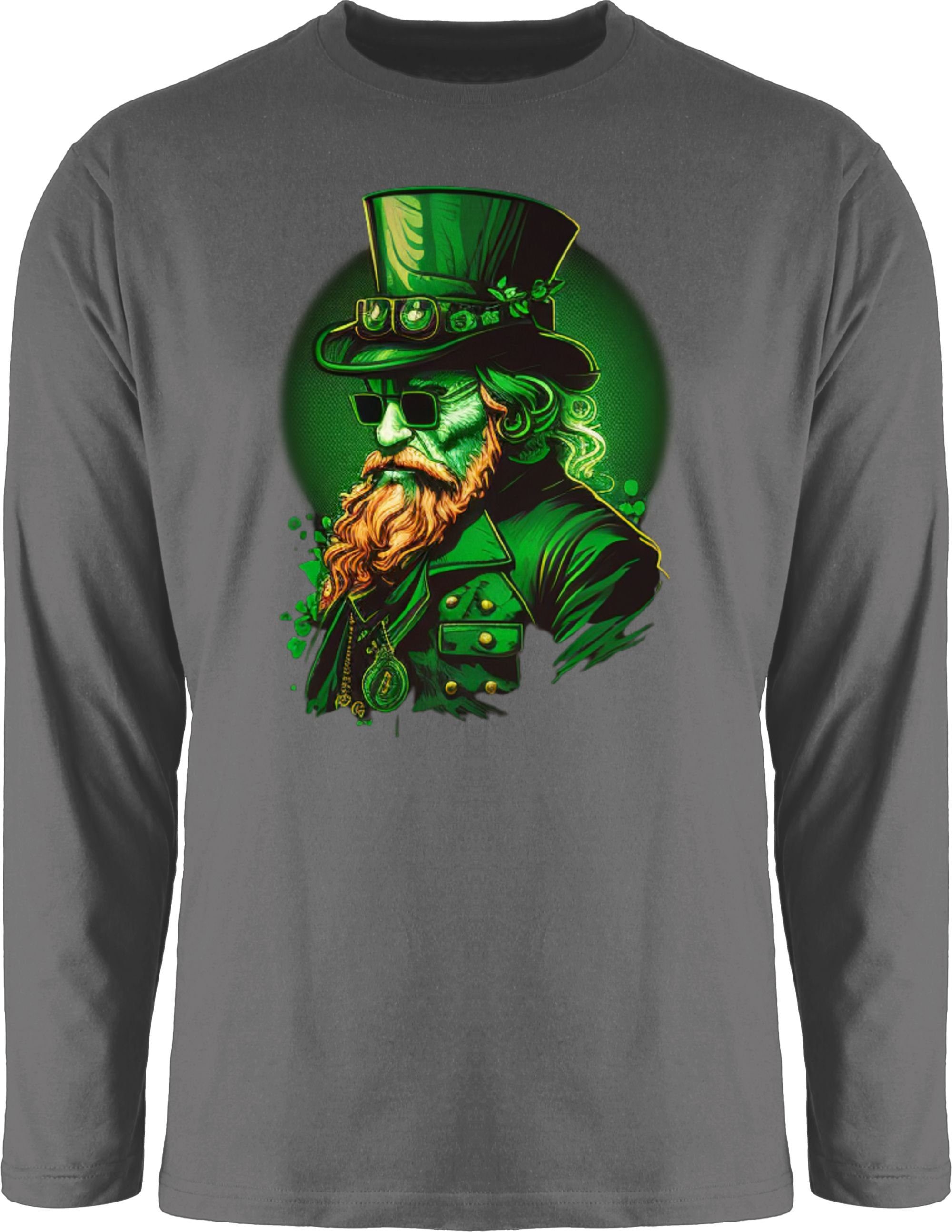 Shirtracer Rundhalsshirt Shamrock Irland Kobold Irische St. Patricks Day 3 Dunkelgrau