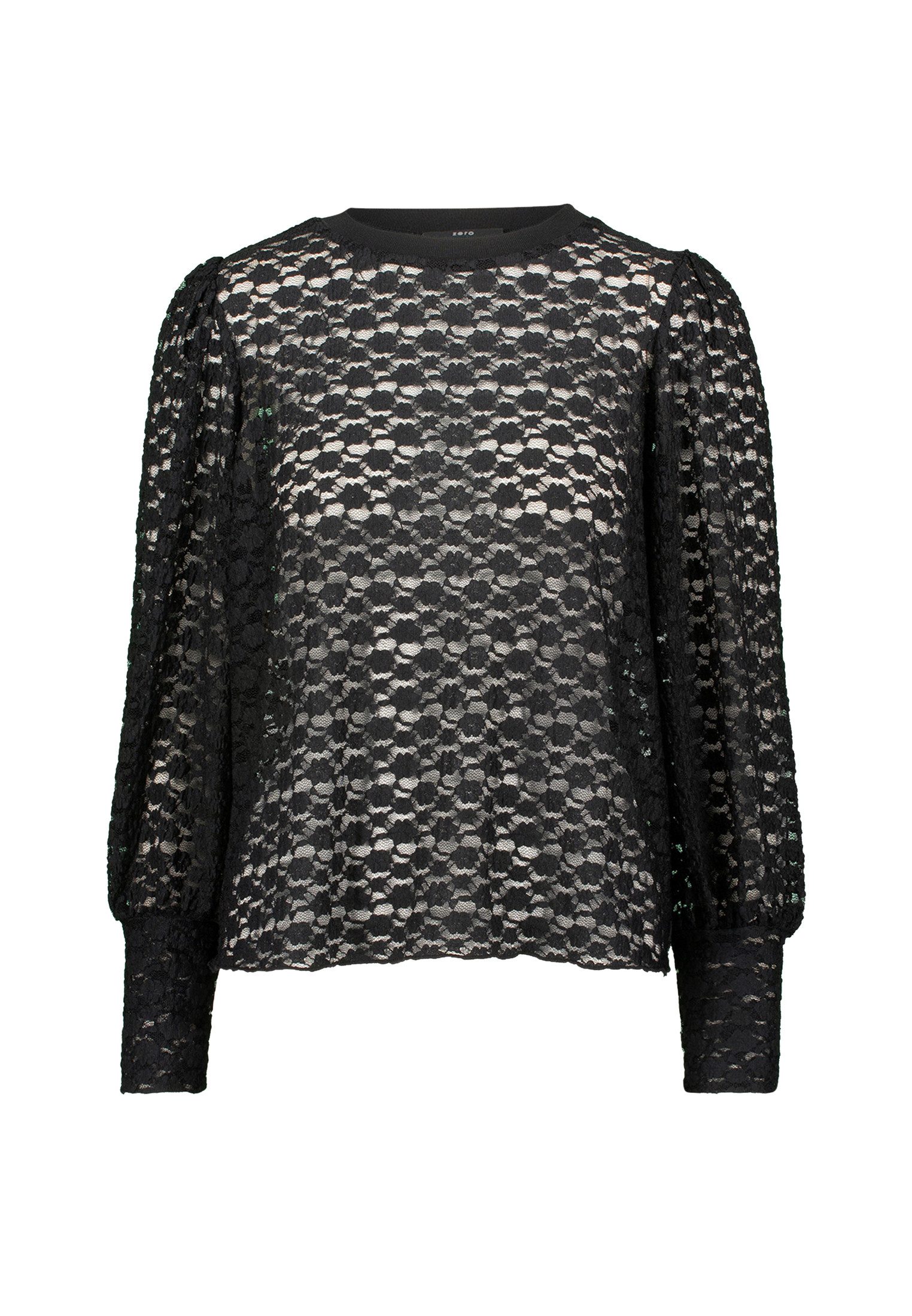 Zero Spitzenbluse Damen mit Rundhalsausschnitt