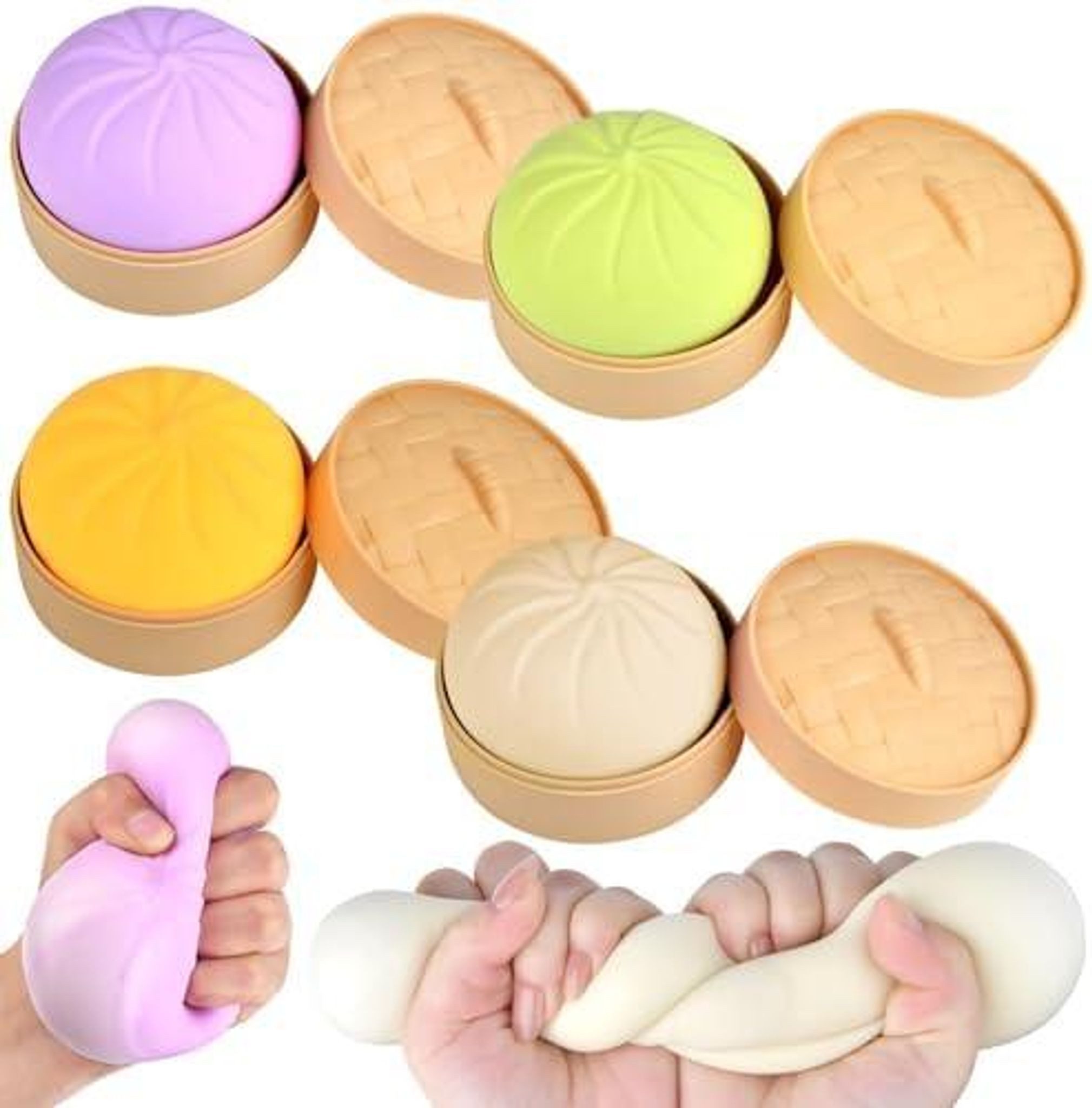 FELIXLEO Fidget-Gadget Giant Dumpling Squishy Fidget Toy Anti Stressball mit Dampfgarer