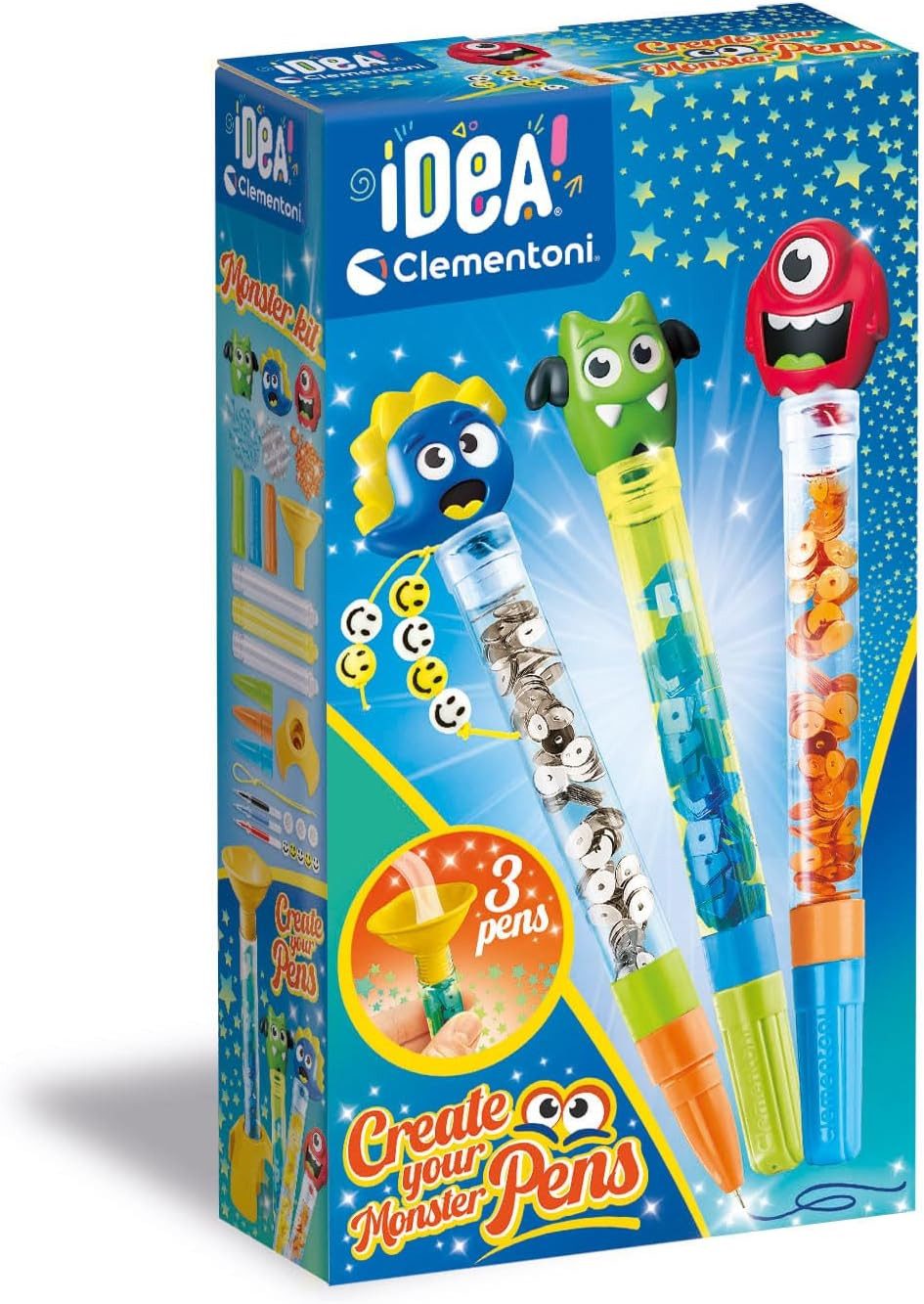 Clementoni® Experimentierkasten Clementoni 18828 - Idea Create Your Pens: Monster Stift-Kreationen