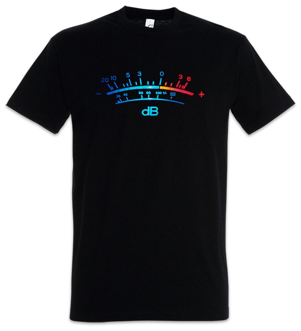 Urban Backwoods Print-Shirt DB Meter II Herren T-Shirt Decibel Music Bass Retro Radio Cassette VU (1-tlg) Tape Record Schallplatte Amplifier