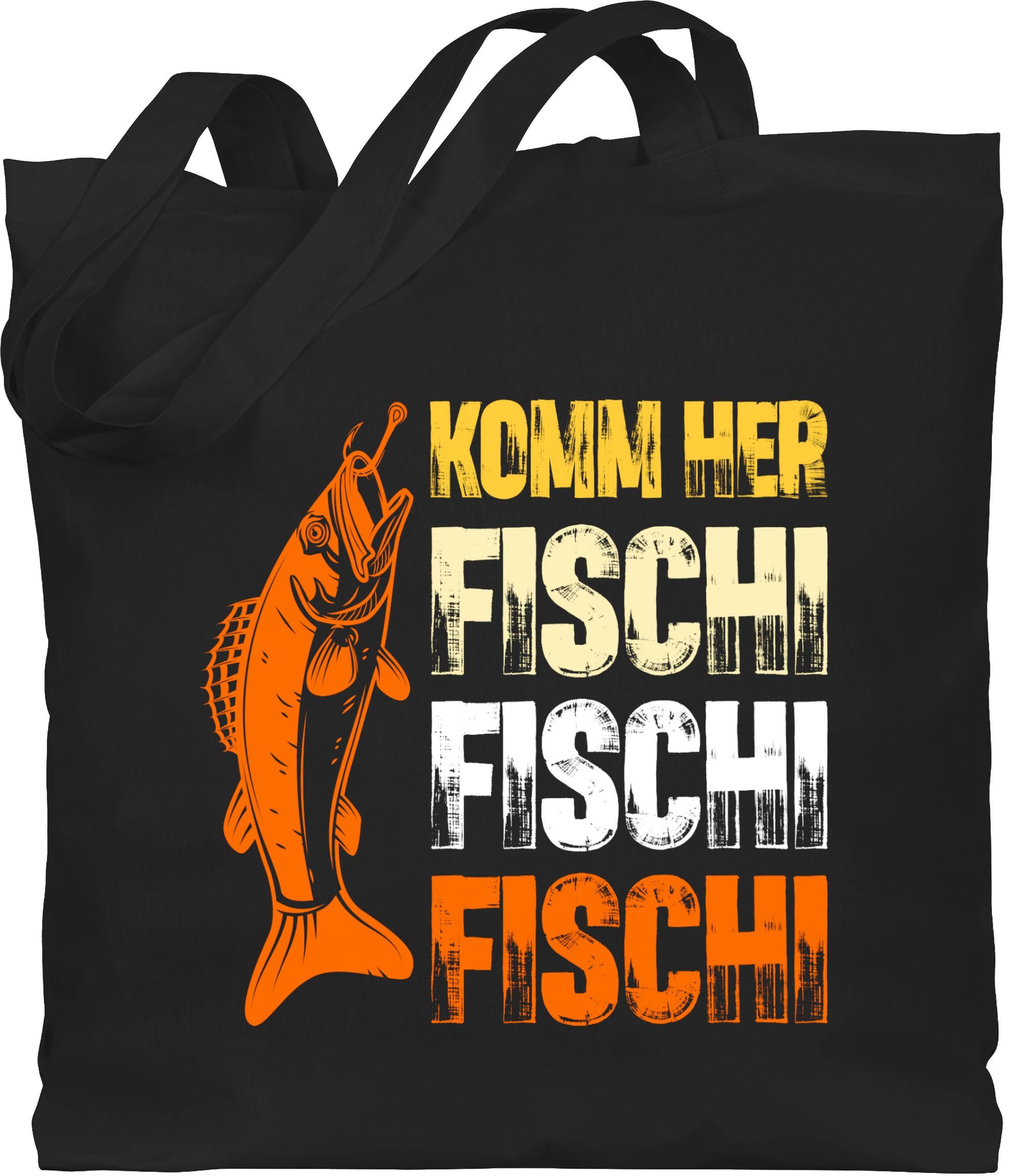 Shirtracer Umhängetasche Geschenk für Angler I Komm Fischi Fischi Fischi I Angeln Geschenk Männ, Angler Geschenke