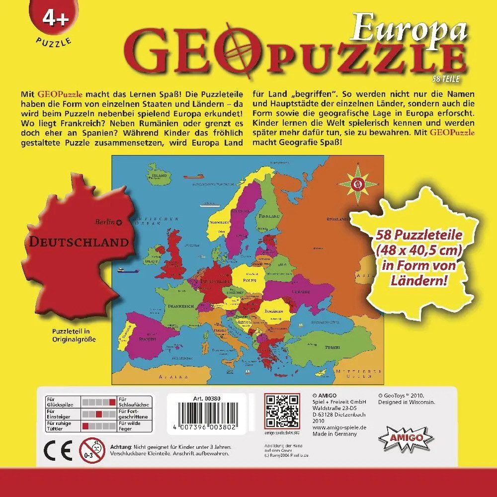 Puzzle GeoPuzzle - Europa, 99 Puzzleteile günstig online kaufen