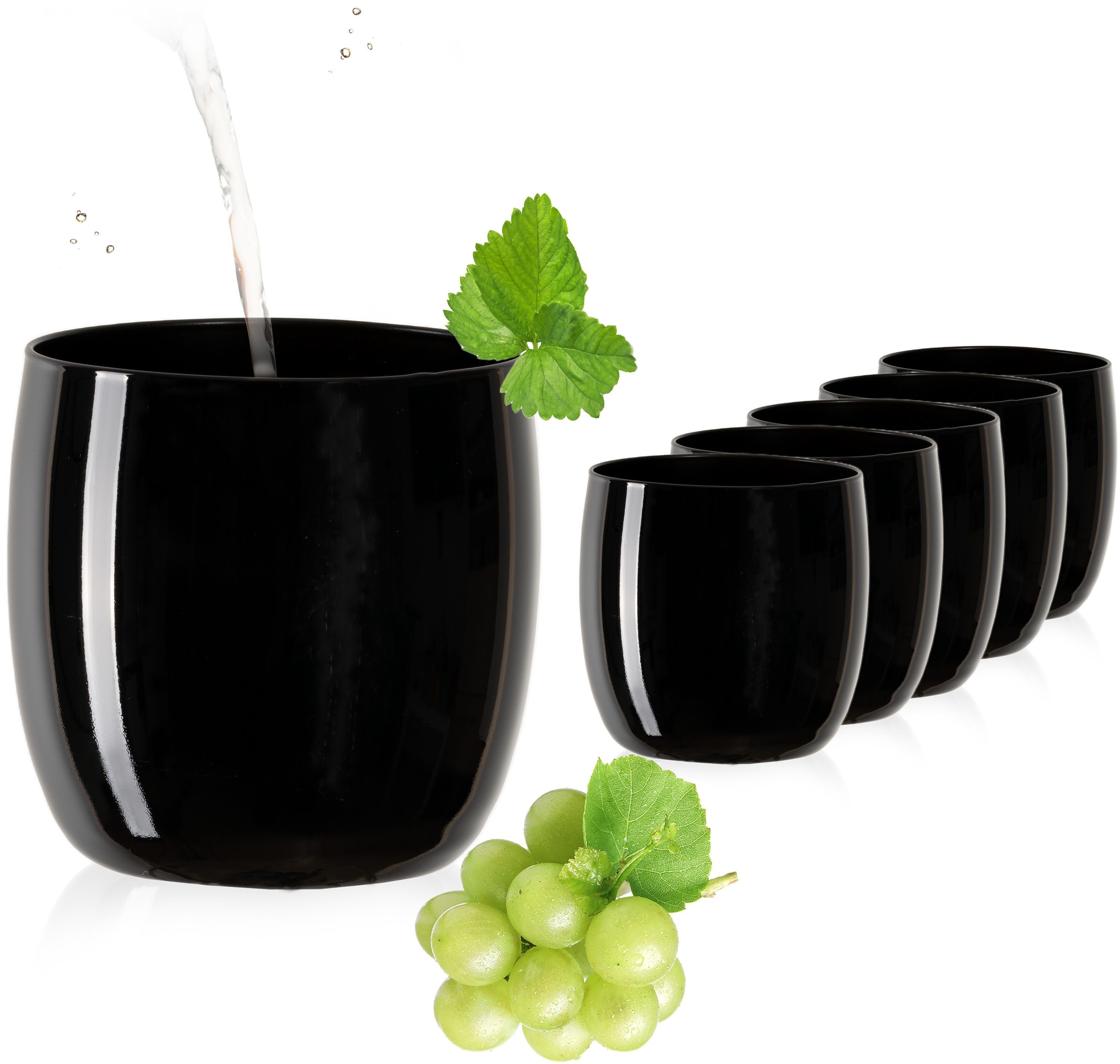 PLATINUX Glas »Schwarze Elegante Trinkgläser«, Glas, 260ml (max. 320ml) Set  6 Teilig Wassergläser Saftgläser Whiskeygläser online kaufen | OTTO