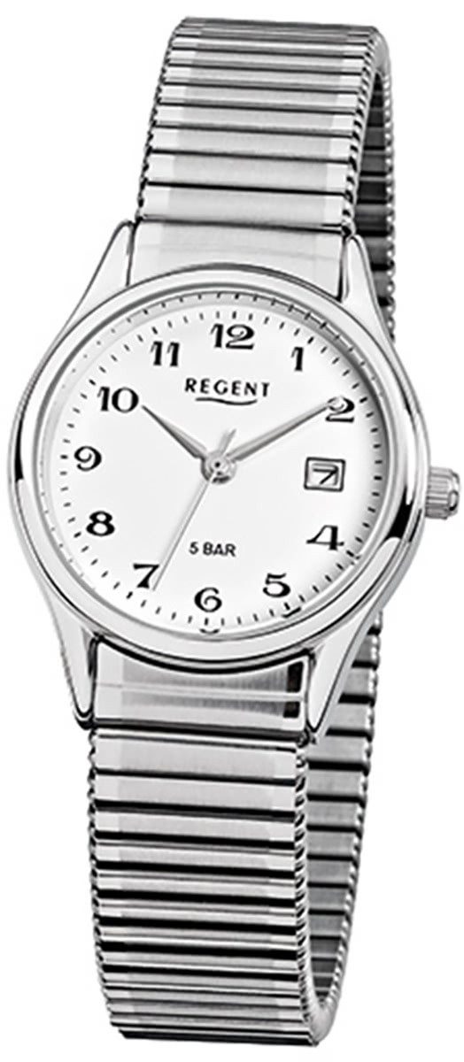 Quarzuhr Regent Damen Herren-Armbanduhr silber