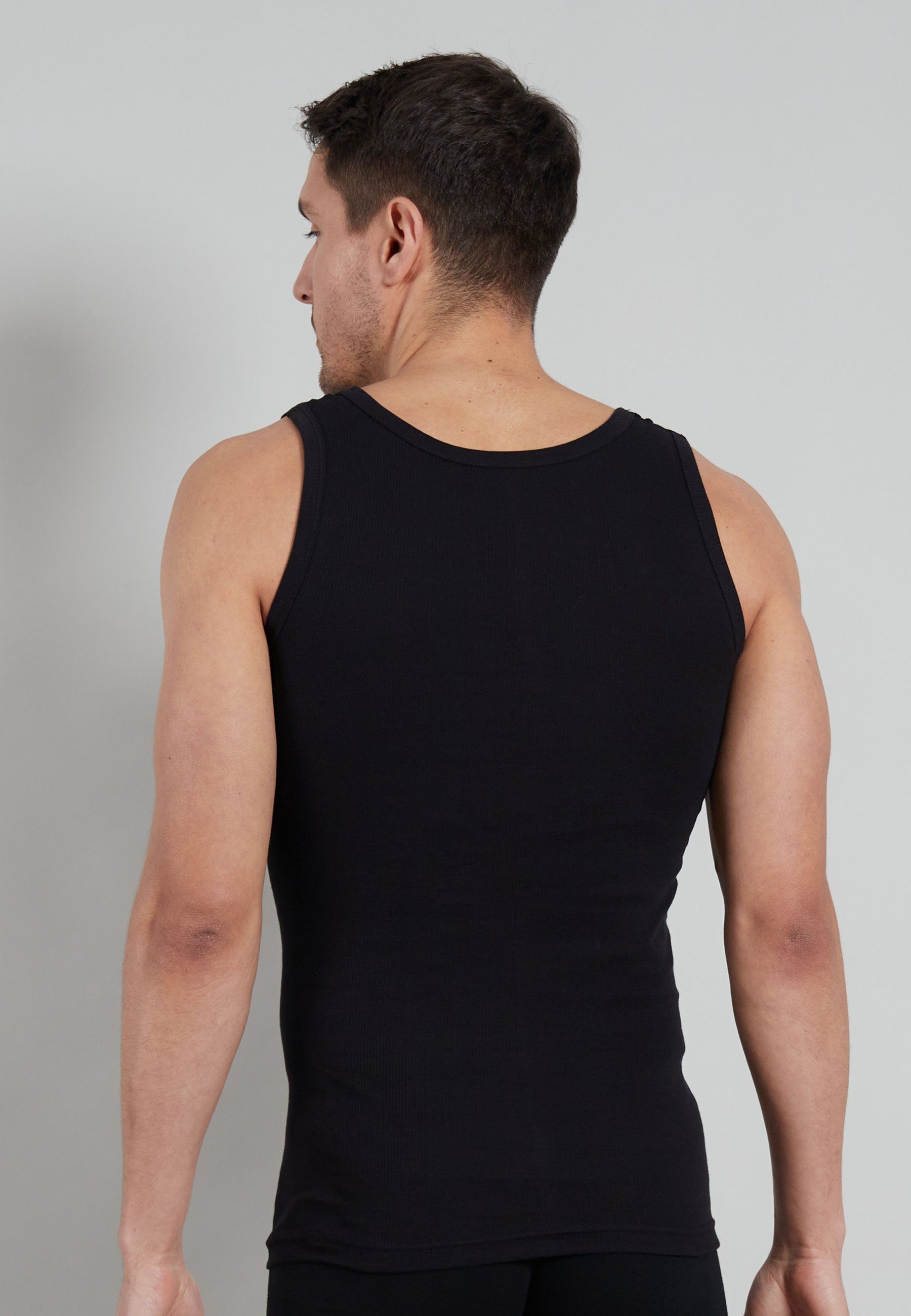 TOM TAILOR Unterhemd TOM TAILOR Herren Tank-Top schwarz uni 4er Pack (4-St)