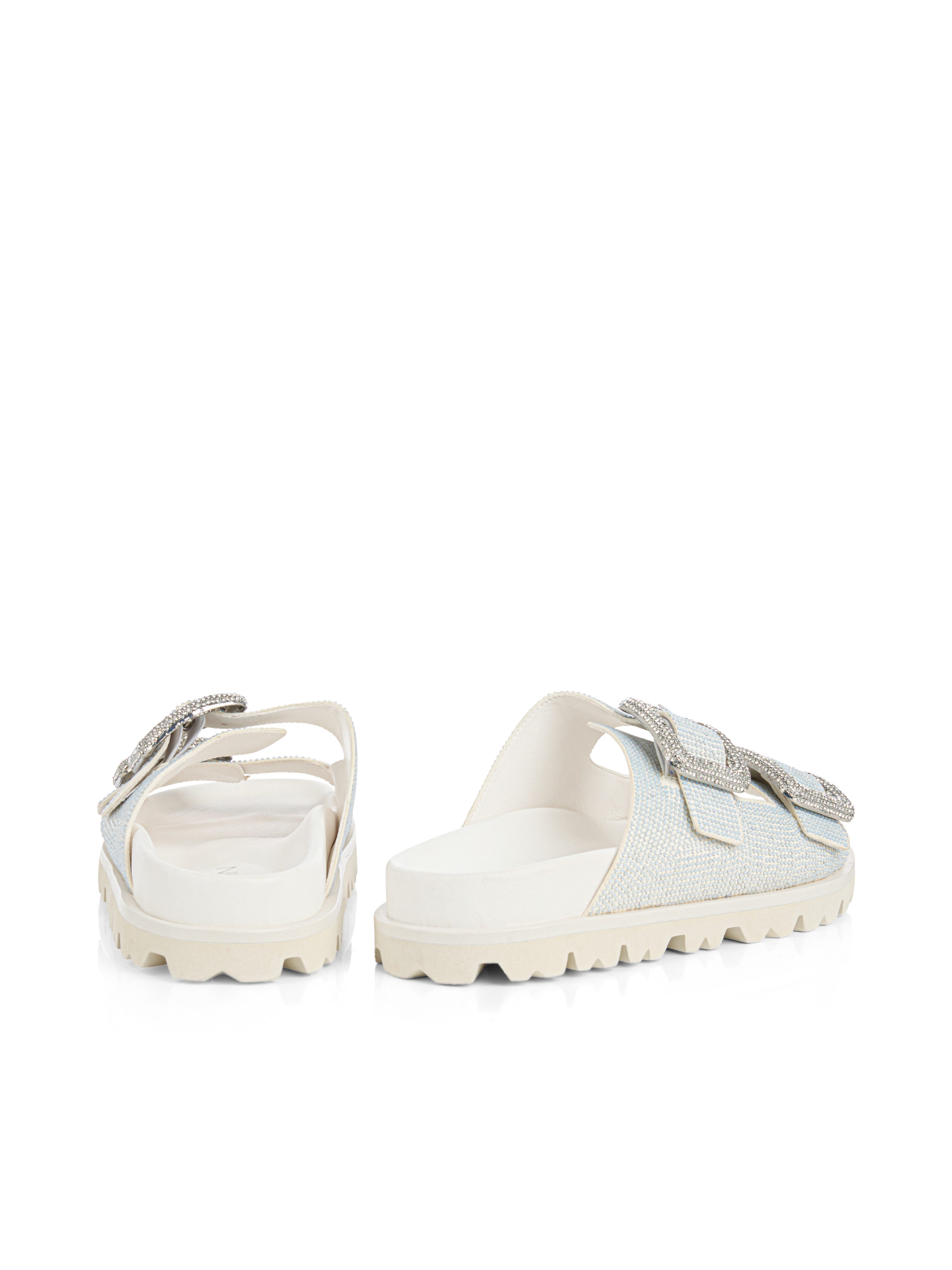 Marc Cain Sports Desert Fiesta Pantolette Sommerschuh, Schlupfschuh, Flats mit funkelnden Schmucksteinen