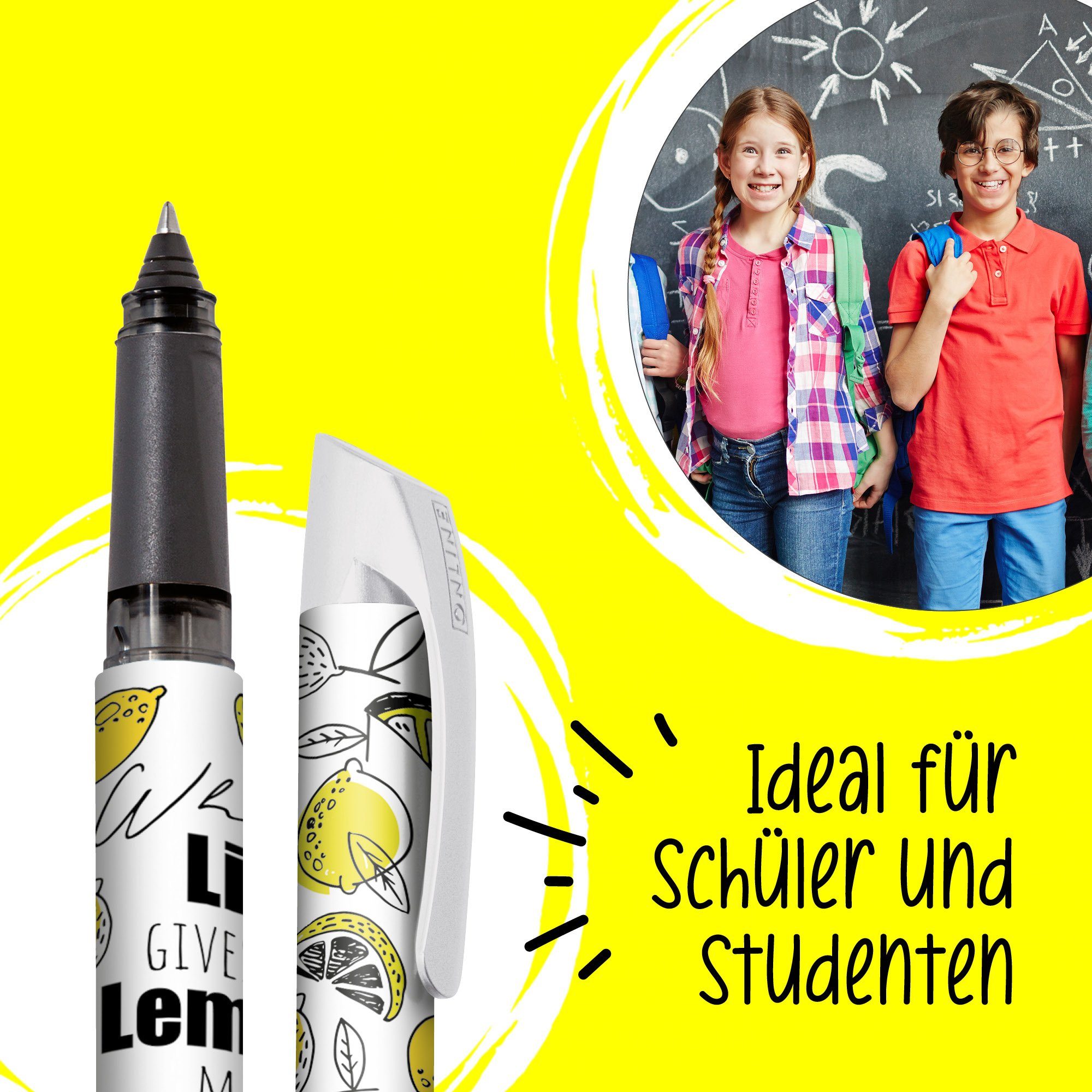 ideal Tintenpatronen-Rollerball, in Online Deutschland für hergestellt Lemon Schule, ergonomisch, Pen die Tintenroller Campus