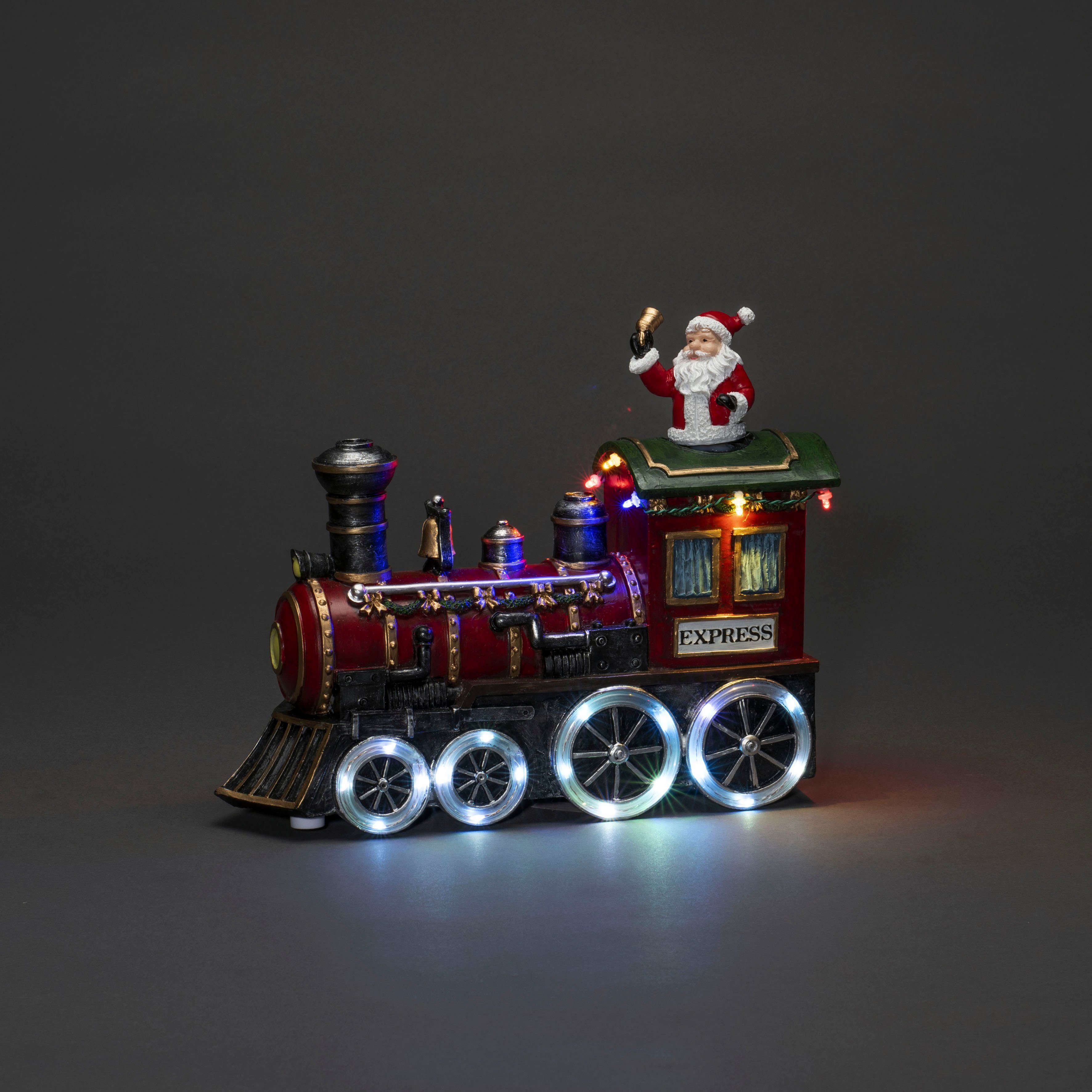 KONSTSMIDE Weihnachtsszene Zug, mit Dioden, USB Innen, Batteriebetrieb 24 zwischen oder Musik, bunte wählbar