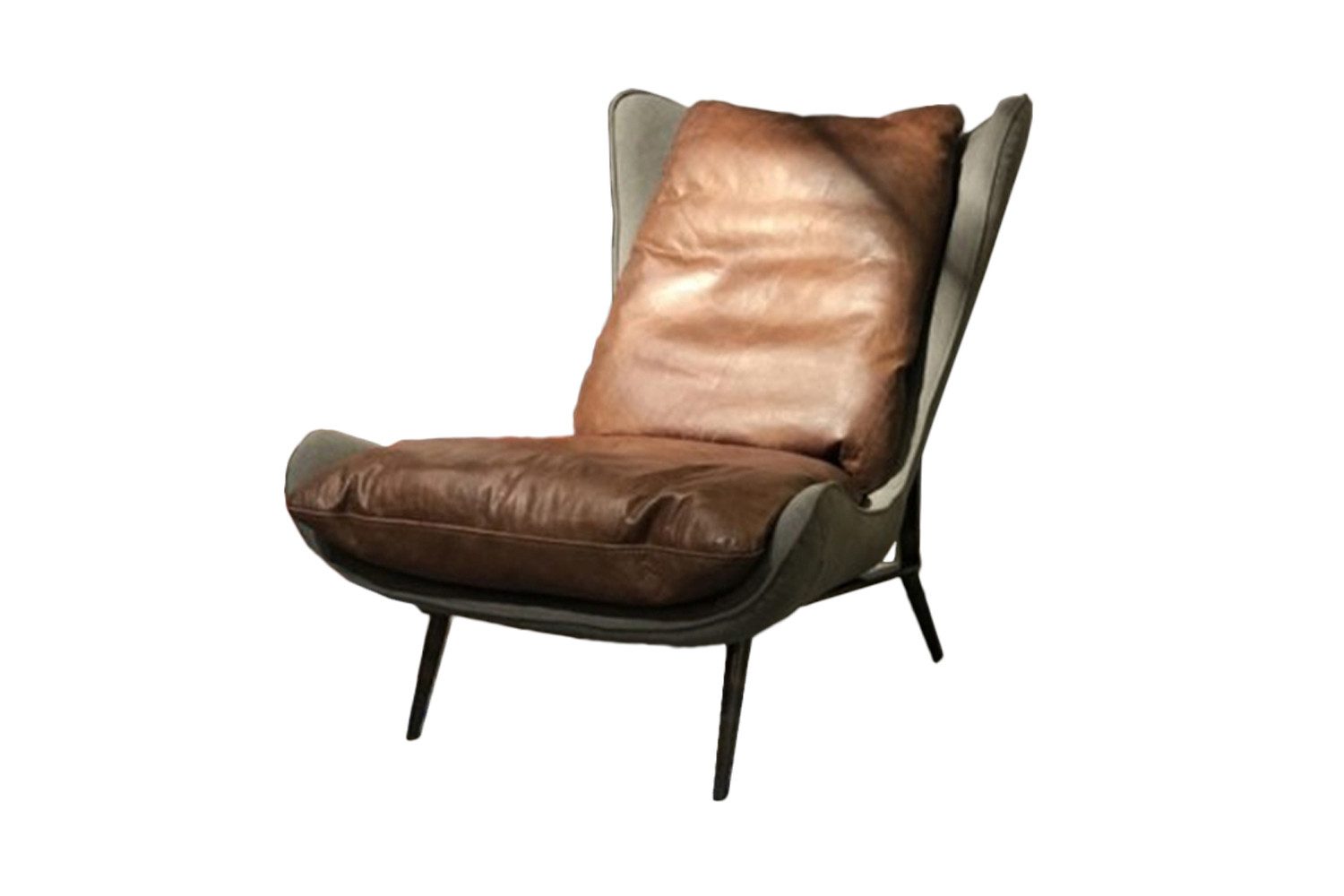 KAWOLA Loungesessel ERIO Leder braun - Hochwertigkeit pur - Sessel, Vintage Leder braun