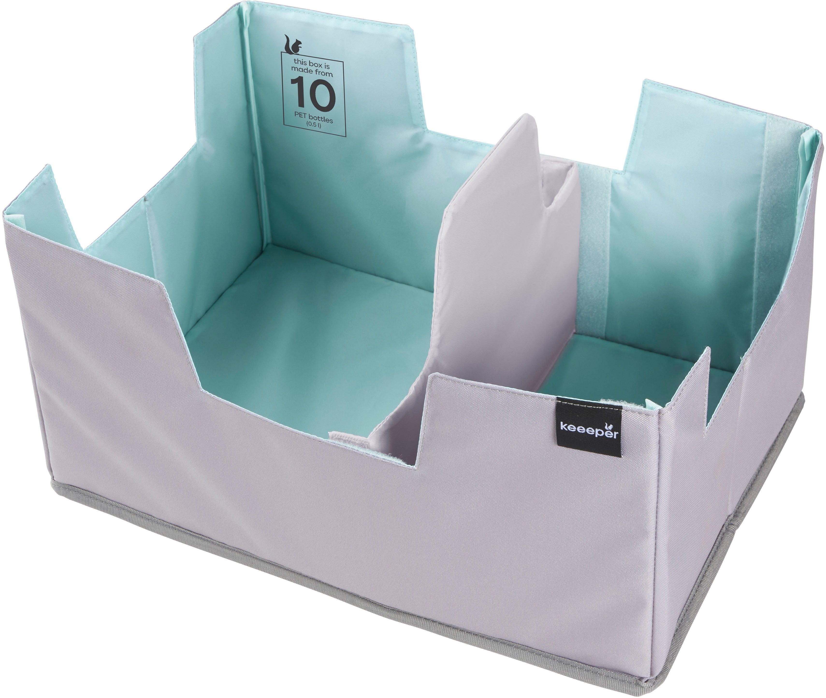 keeeper Faltbox nea, faltbarer Einkaufsorganizer für Klappboxen (1 St), aus recycelten PET-Flaschen