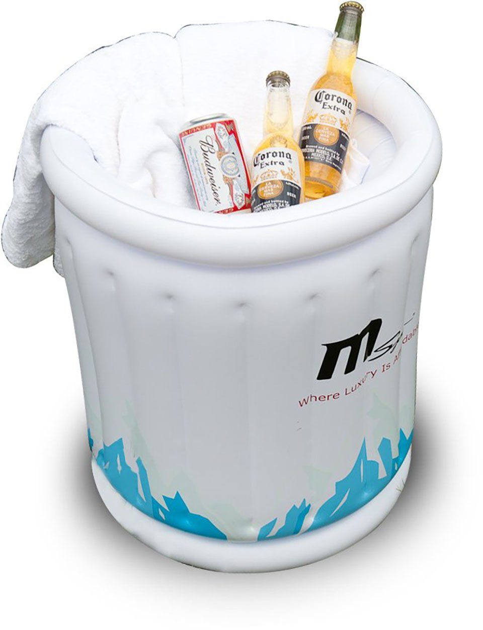 mSpa Aufblasbares Partyzubehör Miweba MSpa aufblasbarer Getränkekühler,  universal - Flaschenhalter - langlebig & robust - Kühlbox