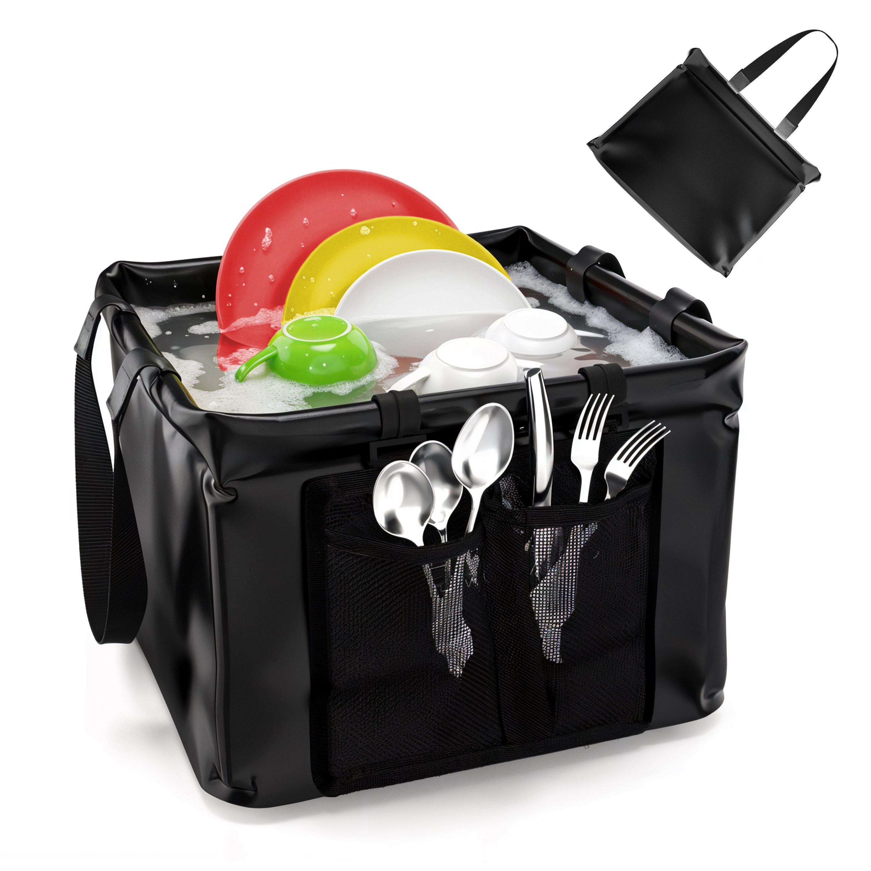 EVOCAMP Schüssel faltbare Spülschüssel 20L, wasserdicht Faltschüssel Camping, PVC, Getränkekühler Outdoor