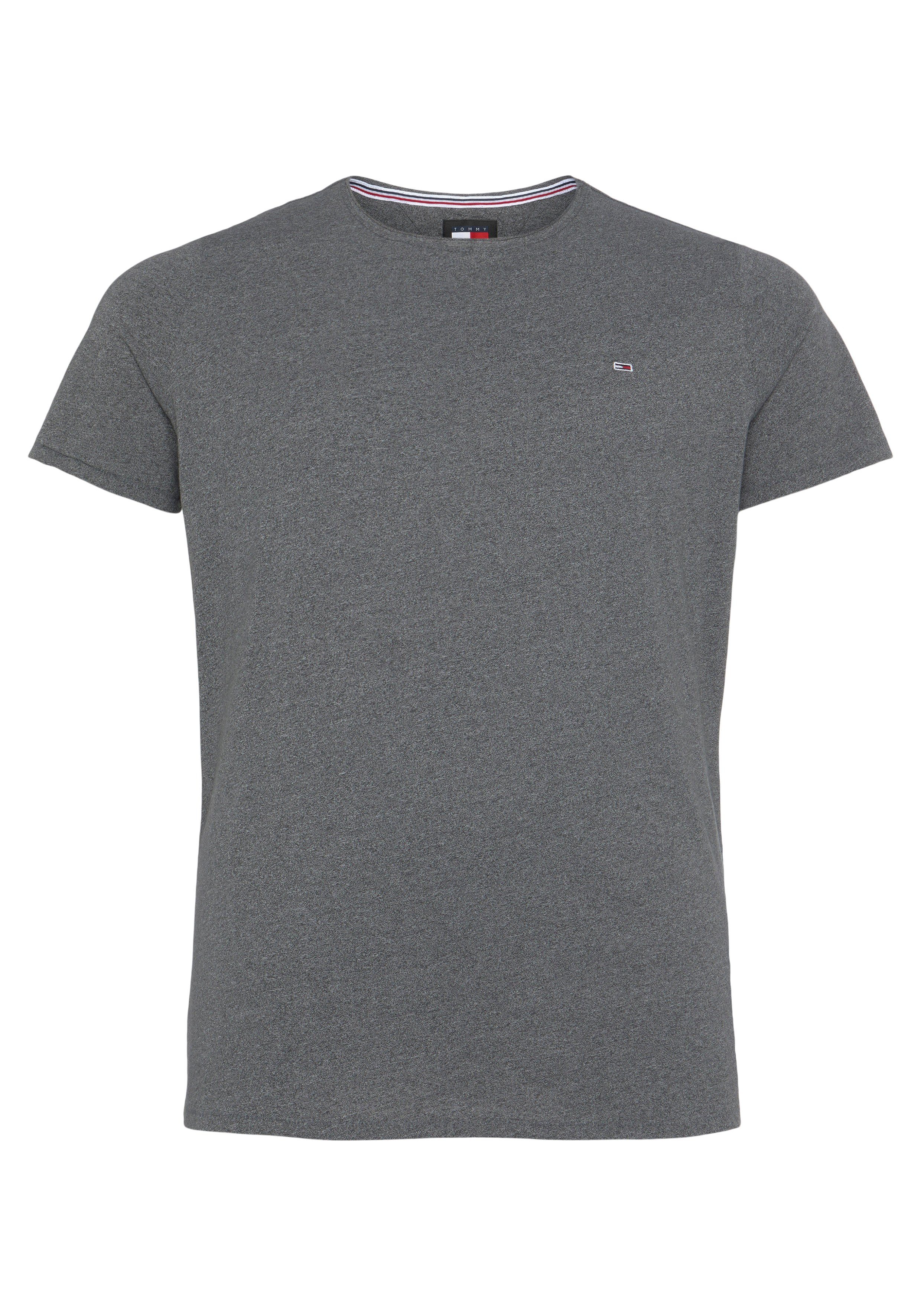 Tommy Jeans Plus T-Shirt TJM XSLIM JASPE C NECK EXT mit Tommy Jeans Logo auf der Brust New Charcoal | T-Shirts