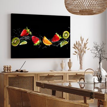 wandmotiv24 Leinwandbild Obst & Gemüse, Querformat, Früchte, Wasser, Orange, Essen & Trinken (1 St), Wandbild, Wanddeko, Leinwandbilder in versch. Größen