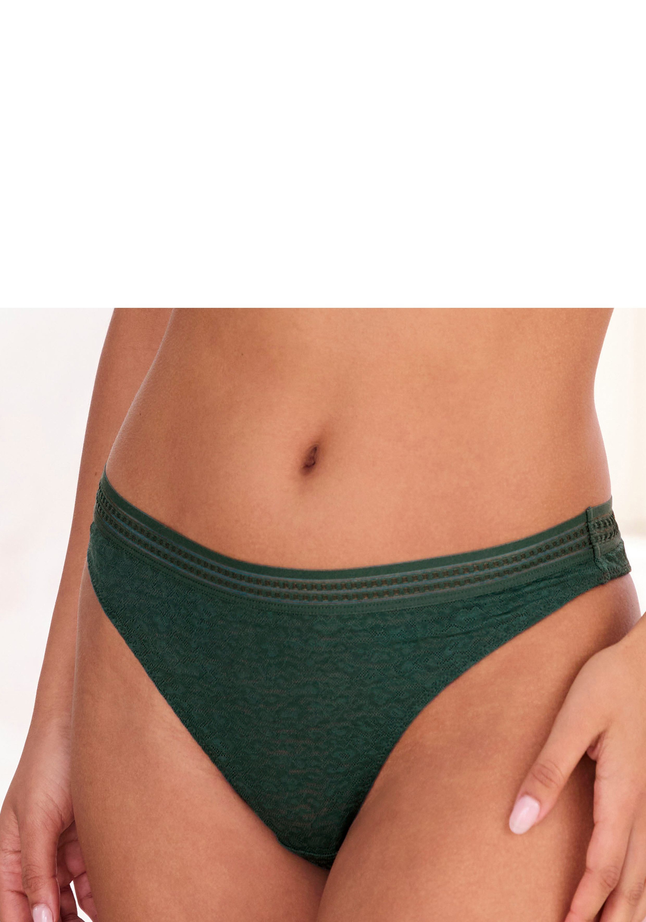 LASCANA String Freya aus Spitze in Leo-Optik mit modischem Bund, sexy Desso günstig online kaufen