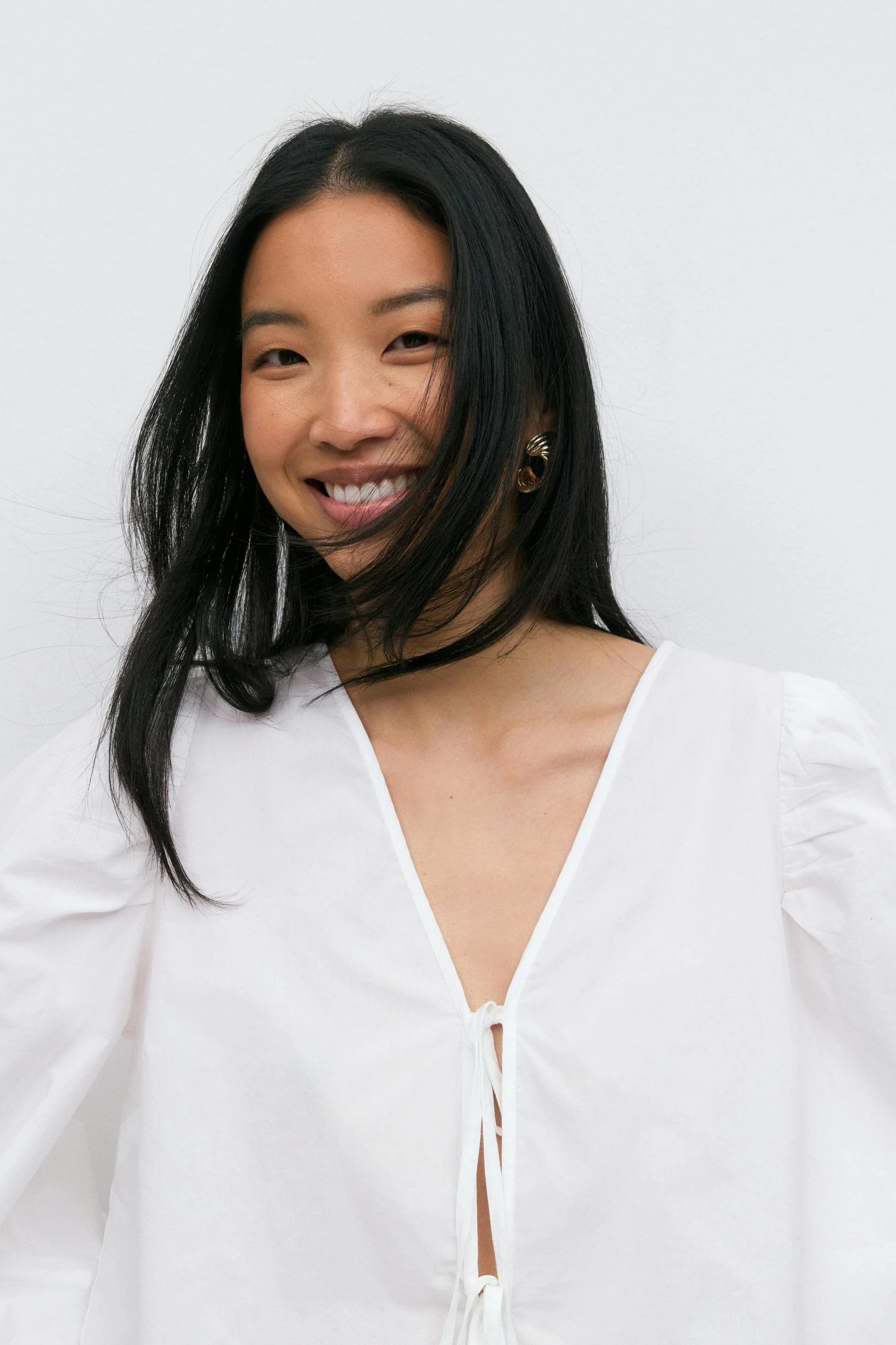 Gina Tricot Langarmbluse Tie blouse