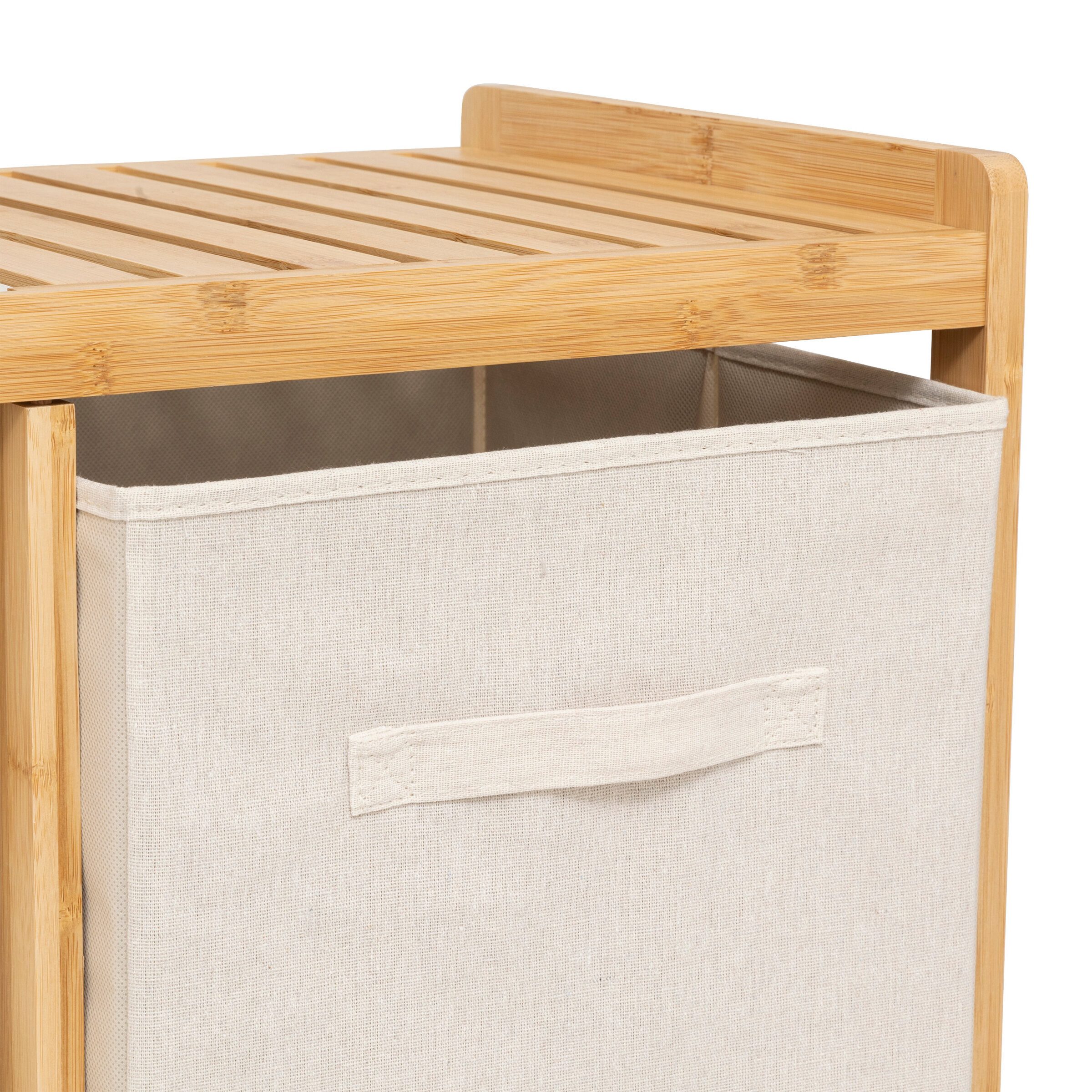 5five Simply Smart Wäschekorb Bambusregal mit Wäschekorb TIDY BOX und Behältern, 66 x 33,3 x 78,5 cm – Bild 4 von 5