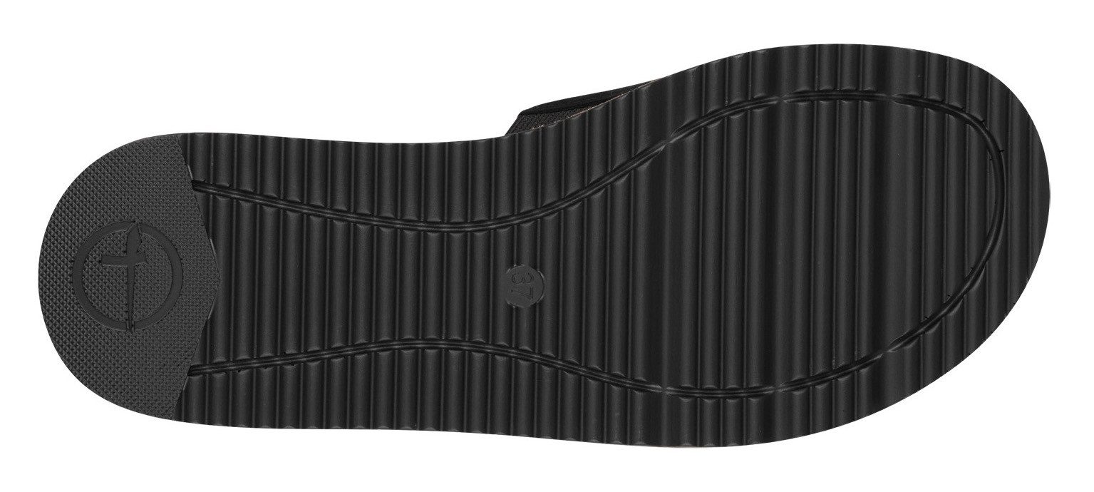 Tamaris Pantolette, Keilabsatz, Sommerschuh, Schlupfschuh mit hübscher Zierschnalle