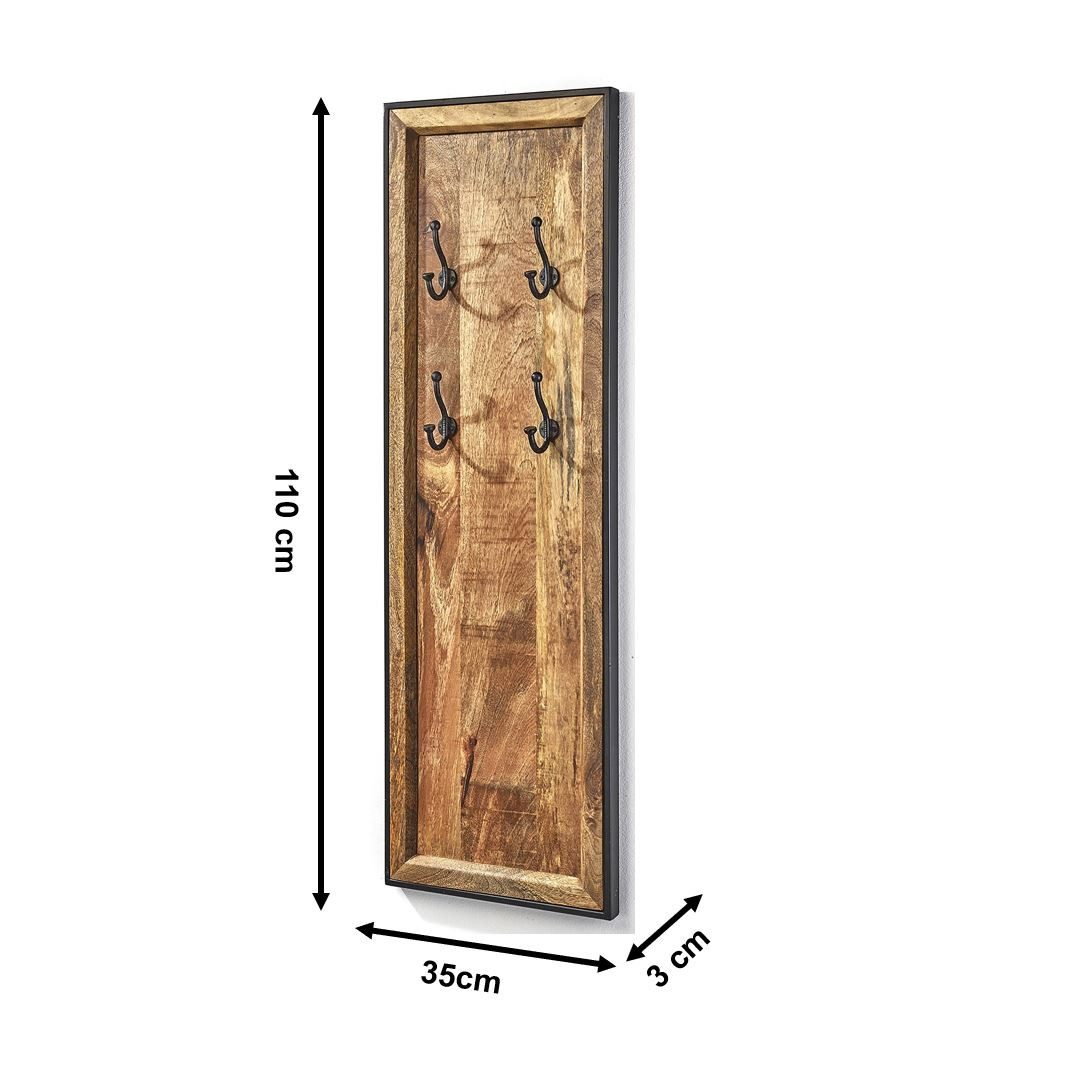Kobolo Garderobenständer Garderobe Wandgarderobe - COAT - aus Mangoholz