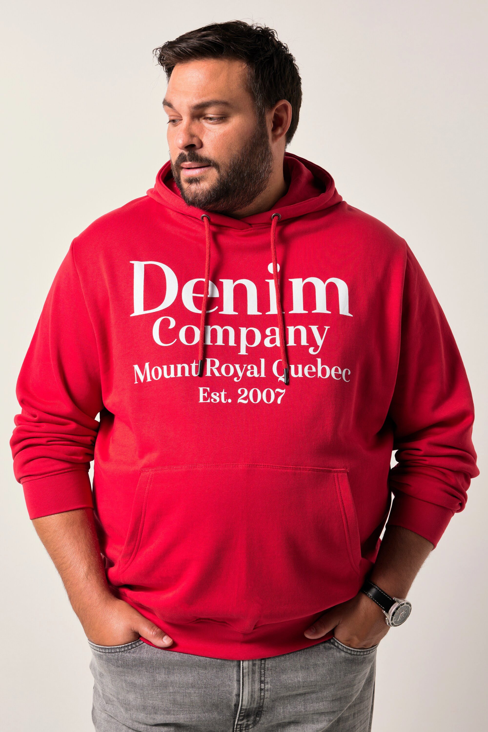 Men Plus Sweatshirt Men+ Hoodie Kapuzensweater Brustprint bis 8 XL