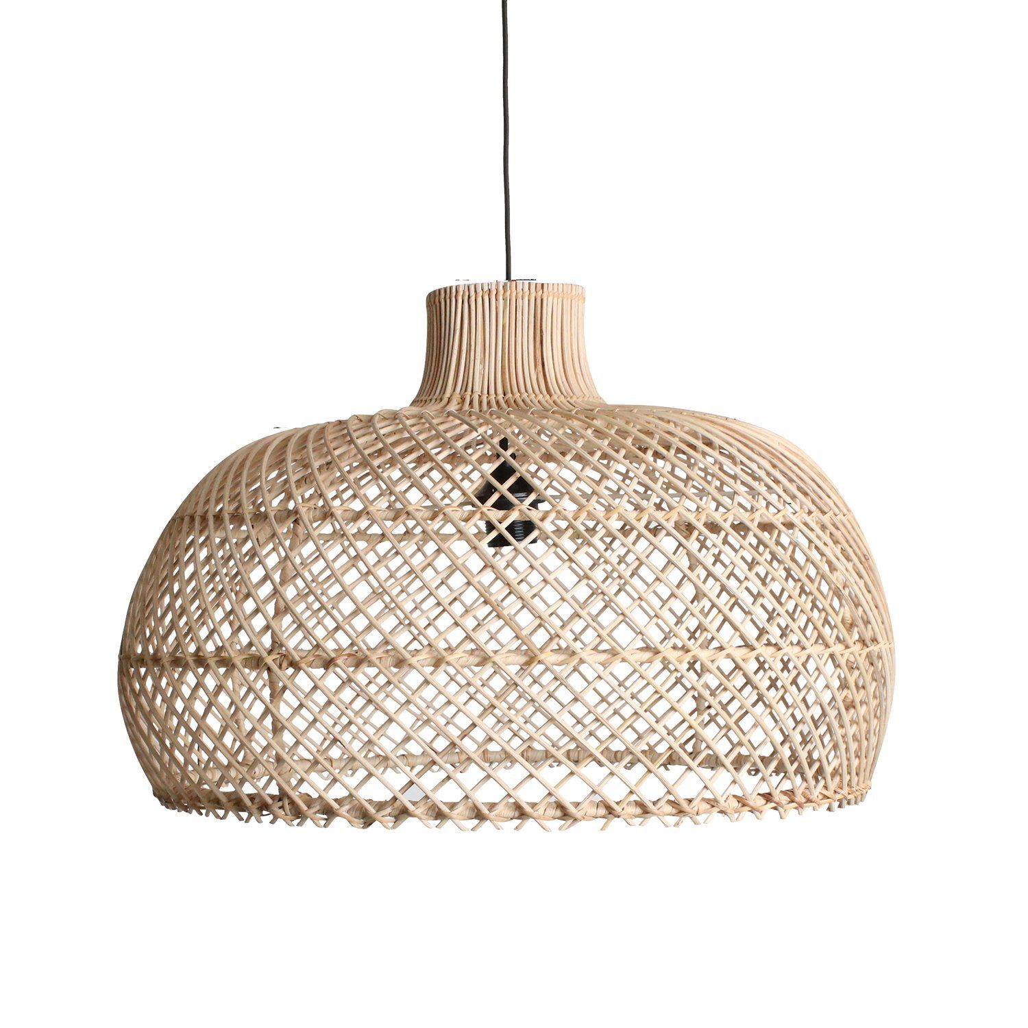 Raw Materials Amsterdam Pendelleuchte Maze, offener, handgeflochtener Rattanschirm