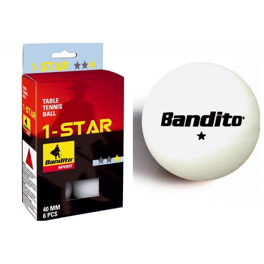 Bandito Tischtennisball TT-Bälle, 6 Stück * Star (Set, 6er-Pack)