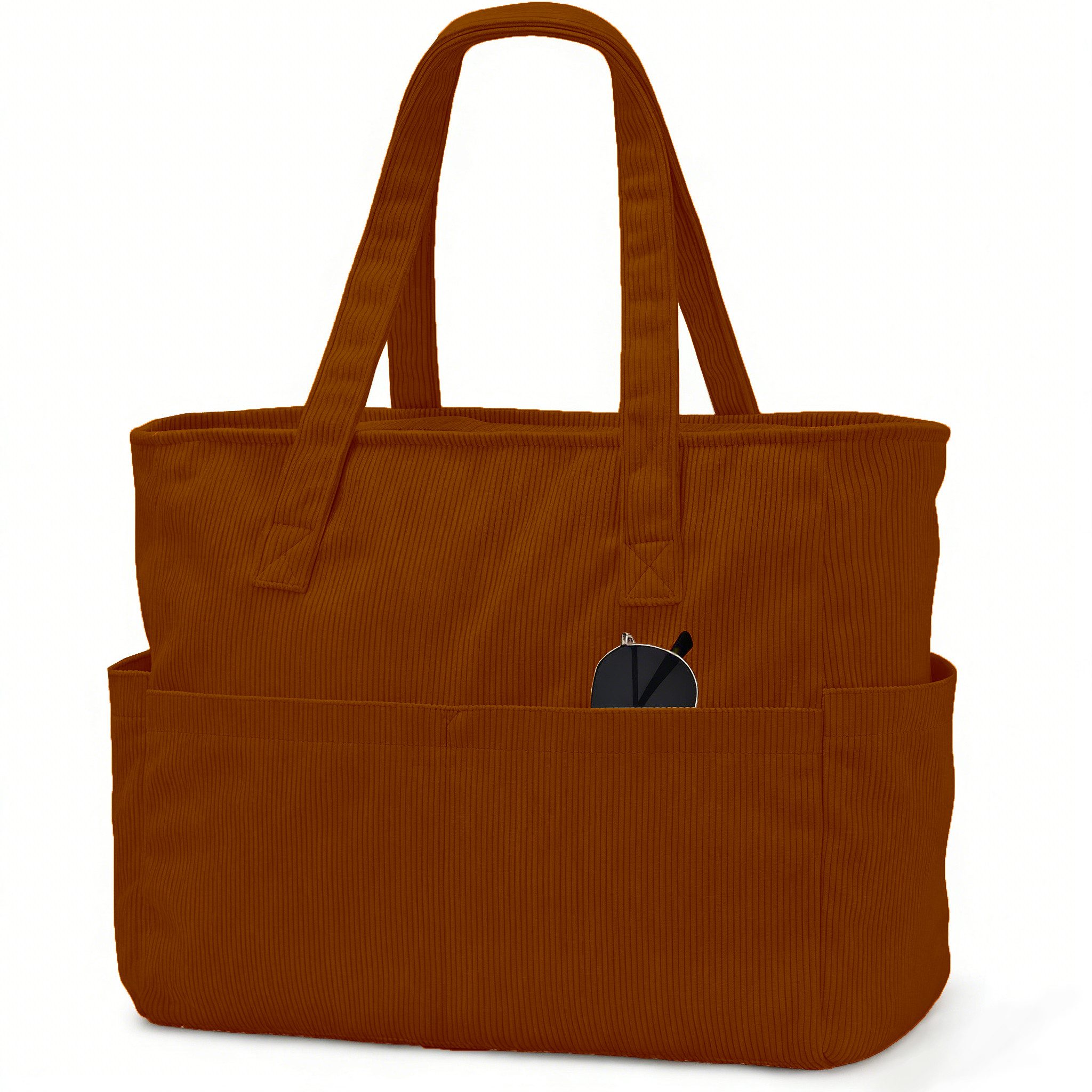 Zaewry Schultertasche Cord-Schultertasche, geräumige Handtasche, faltbare Einkaufstasche, lässige Tote-Bag