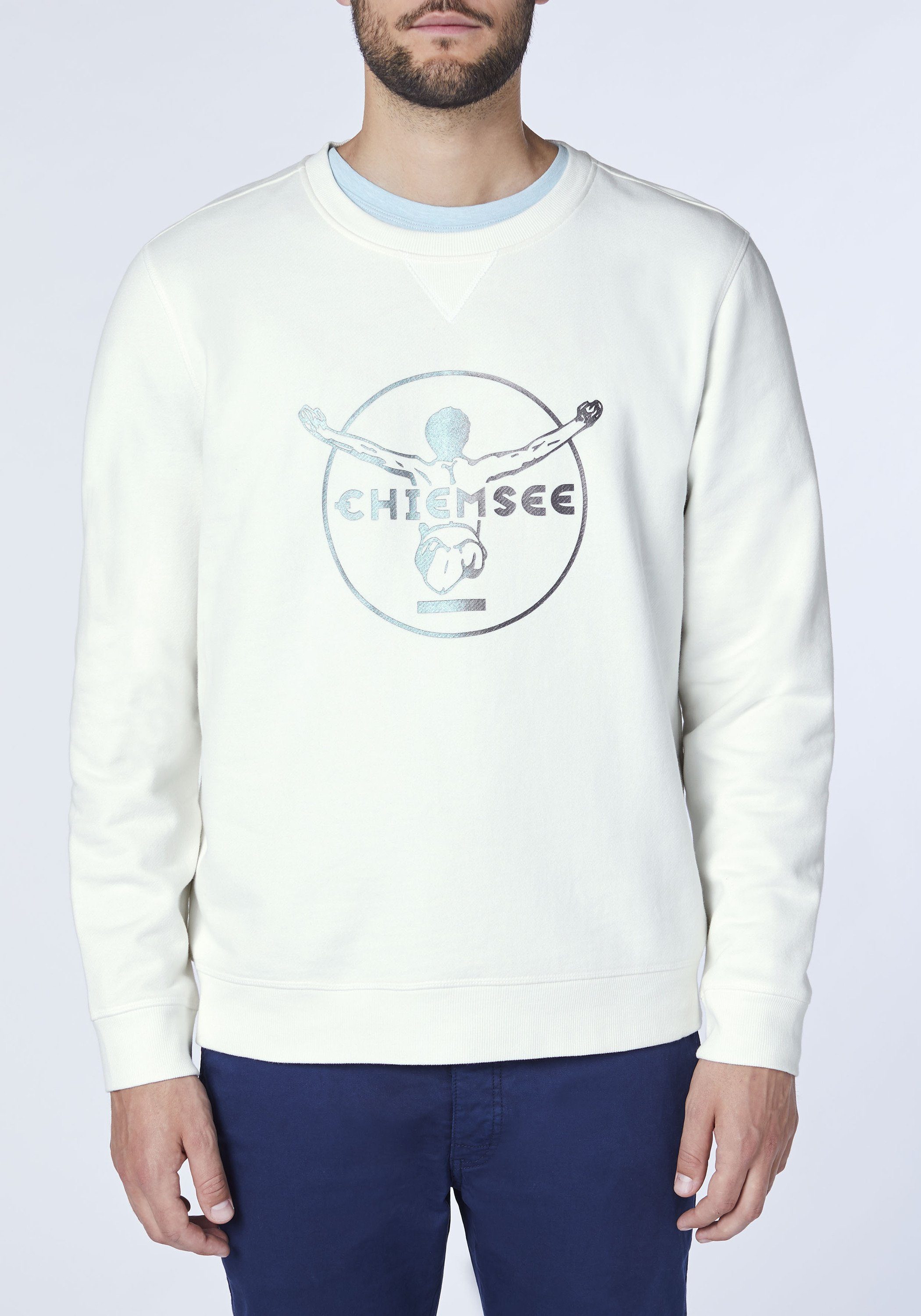 weiß Chiemsee im Sweatshirt Sweater Label-Look 1