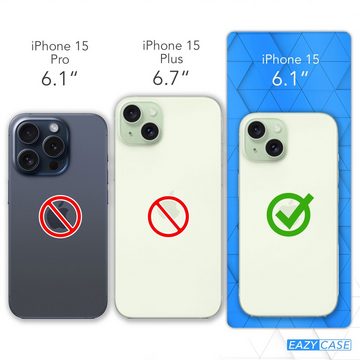 EAZY CASE Handyhülle TPU Hülle für Apple iPhone 15 6,1 Zoll, Silikon Schutzhülle mit Kameraschutz Matt Back Cover Soft Eis Blau