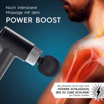 VITALmaxx Massagegerät Mini-Gun, Massagepistole 5-tlg., mit verschiedenen Aufsätzen, 2060 Schläge pro Minute für kraftvolle Muskelmassage