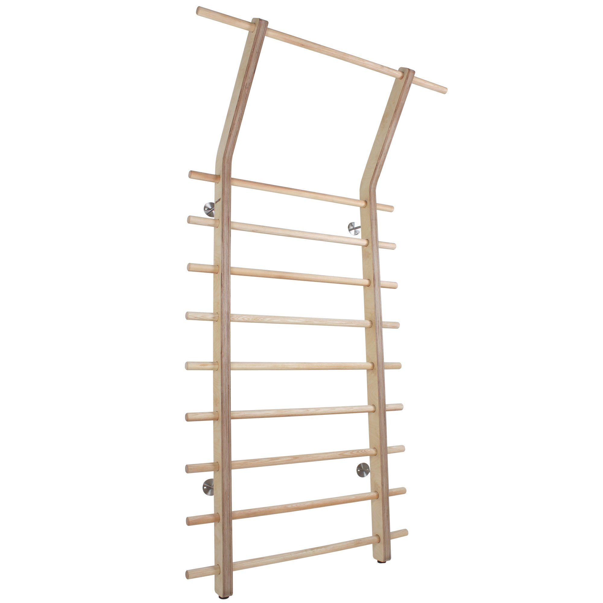 pedalo® Sprossenwand Sprossenwand Style Holz natur Birke Multiplex, (Rundstäbe Sprossen aus Esche Vollholz, Selbstmontage), Edelstahl Wandbefestigungselemente, Fitness, Sport, Krafttraining