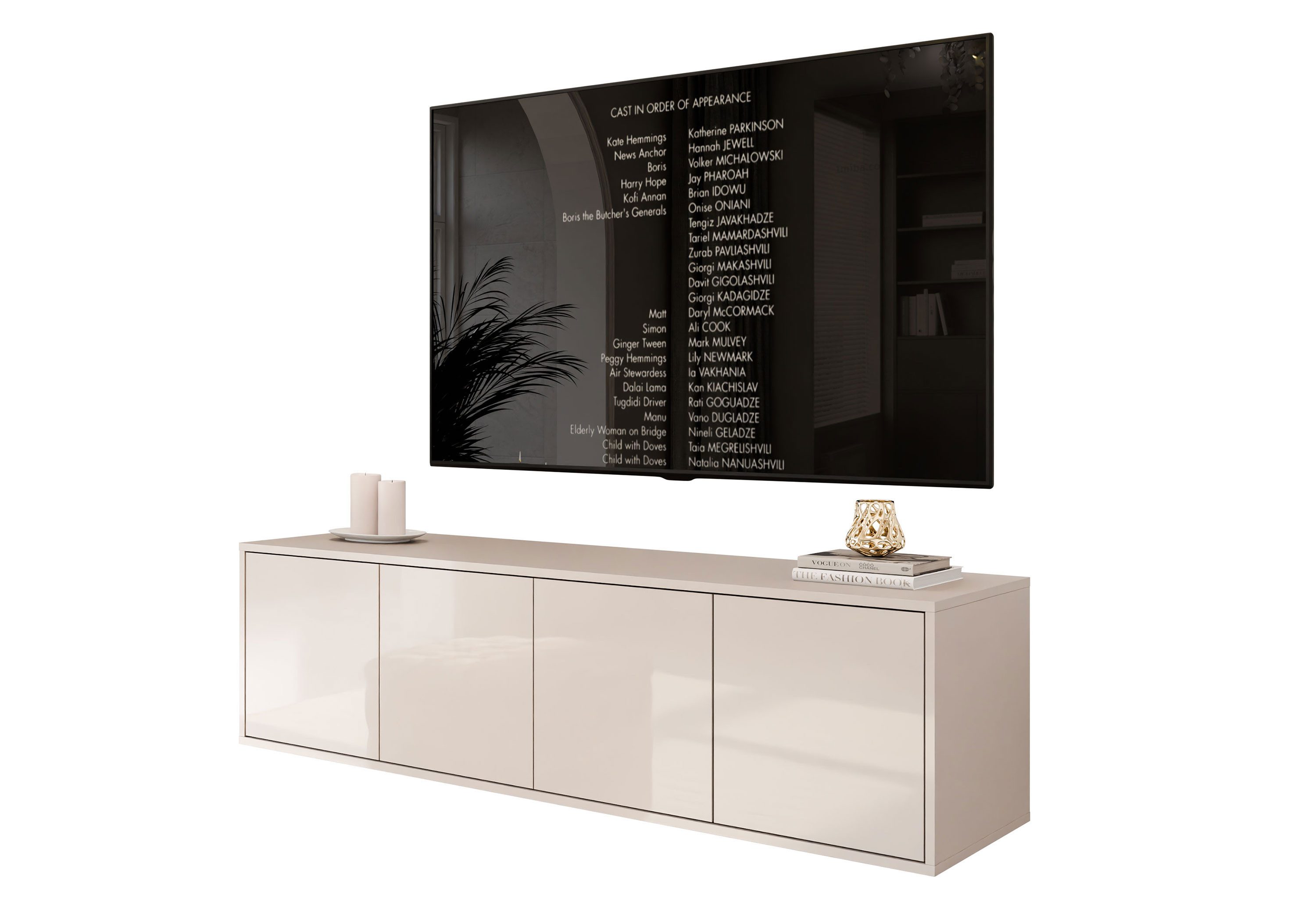 Lookway TV-Schrank SANAYI in Kaschmir TV-Lowboard mit Hochglanzfronten Brei günstig online kaufen