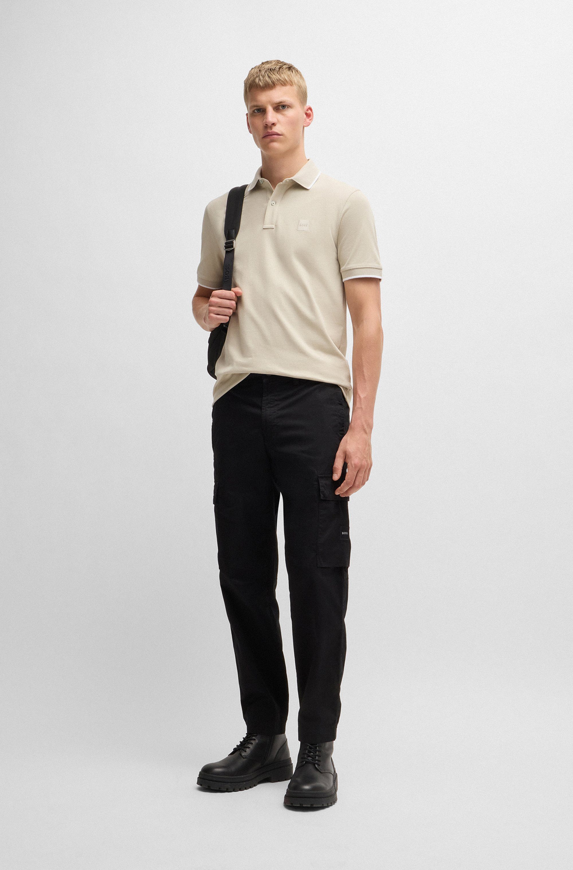 BOSS ORANGE Poloshirt Passertip mit BOSS Logo-Badge