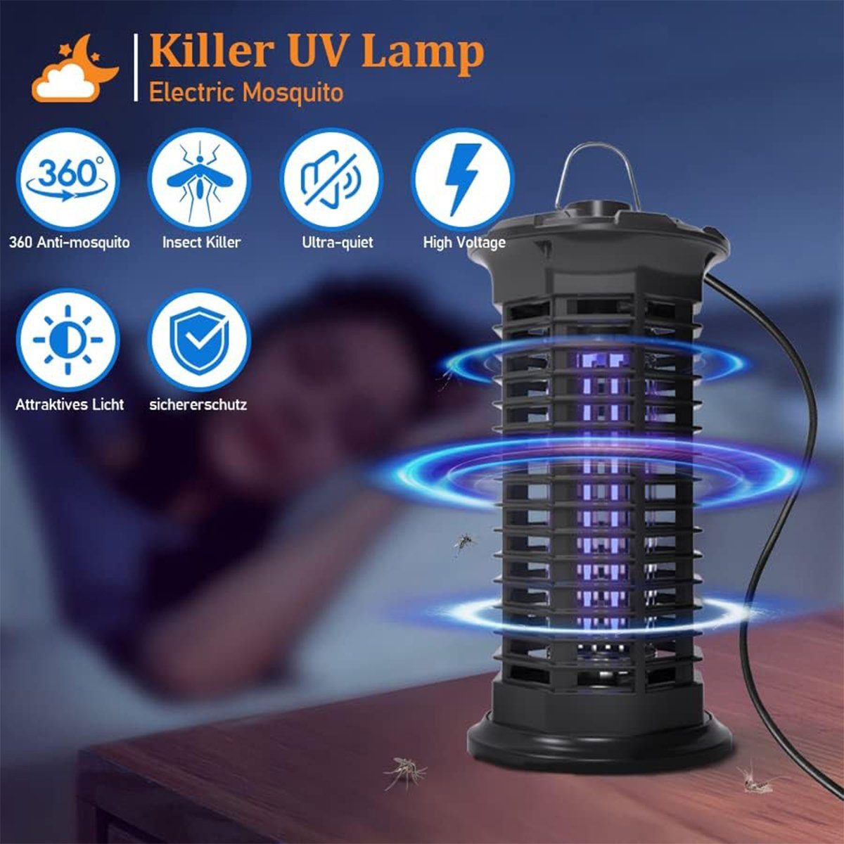 für 11W, Mückenlampe Insektenvernichter Innen Licht Insektenfalle Schlafzimmer Schutz autolock Insektenvernichter Geruchsneutral Ungiftig Insekten