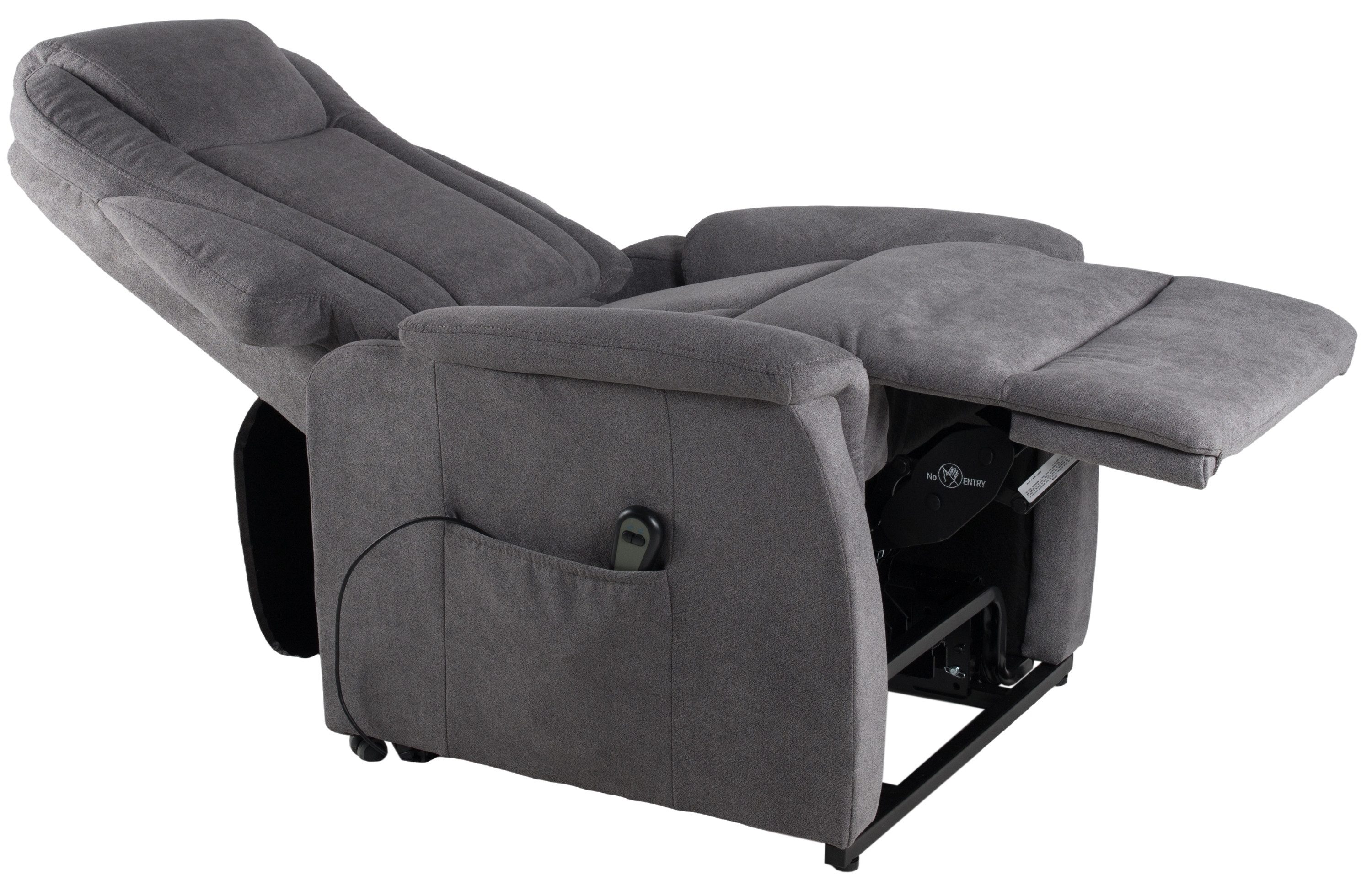 Duo Collection TV-Sessel Toronto, bis 150kg, ellektrisch, grau, Webstoff - 76x82x93cm (BxHxT)