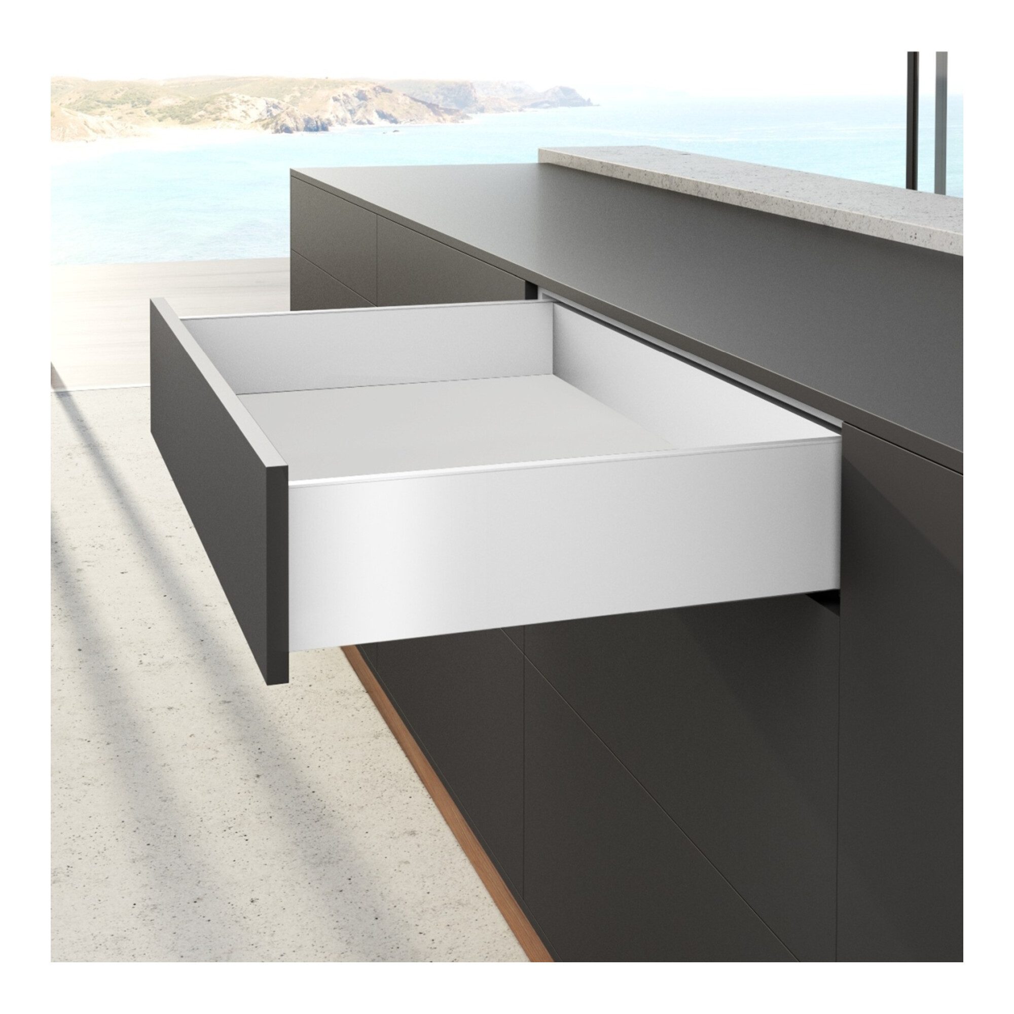 Hettich Teleskop-Vollauszug Hettich Zarge AvanTech YOU Set, Höhe 139 mm, NL 400 mm, weiß, links un