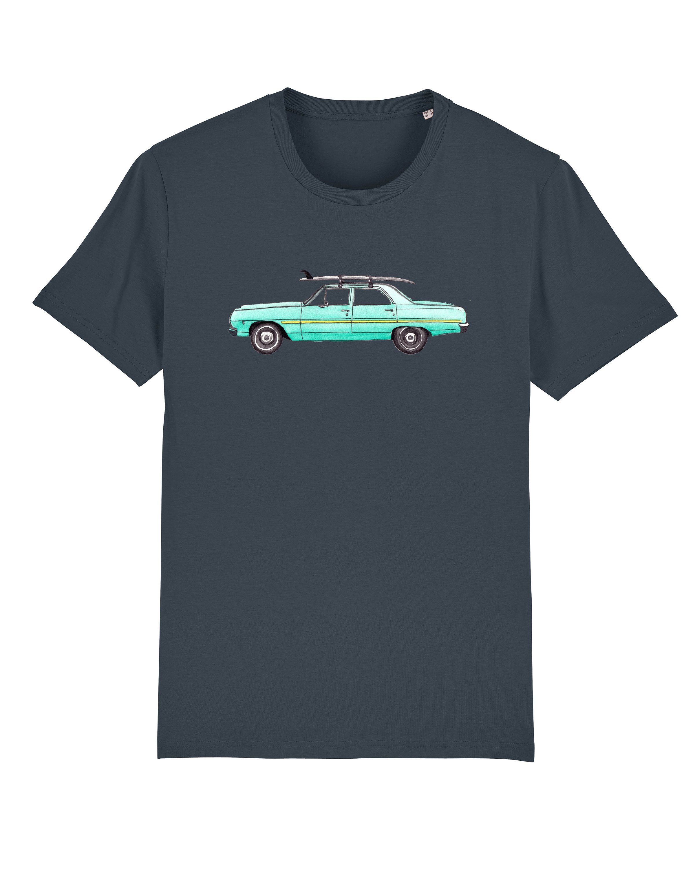 wat? Apparel Print-Shirt Surf Car (1-tlg) dunkelblaugrau