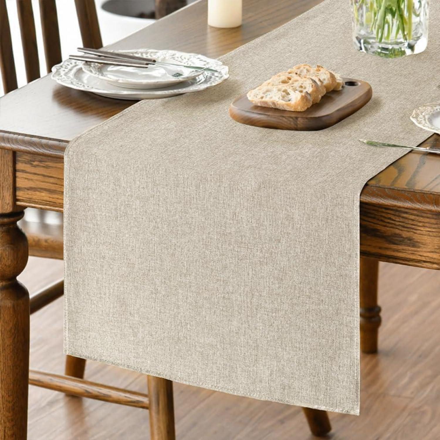 LuxusKollektion Tischläufer Tischläufer Hellbraun 40x140cm (1-tlg)
